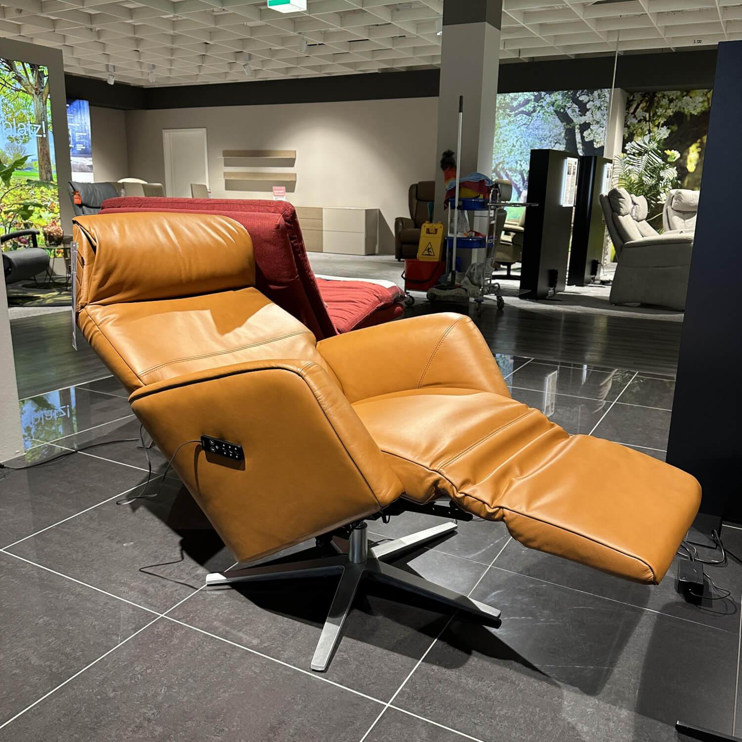 Stressless - Sessel Scott Power In Leder 094 Paloma 40 New Cognac Braun Gestell Sirius Base In Metall 46 Brushed Aluminium - 9
