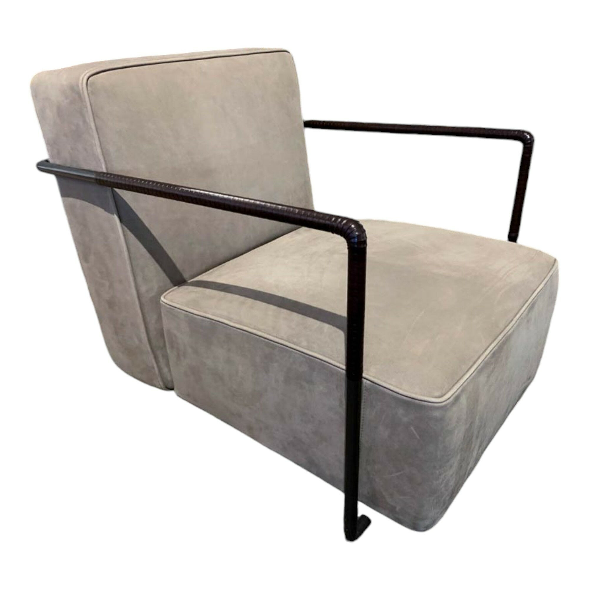Flexform - Sessel ABC Leder Beige Gestell Metall Brüniert Dunkelbraun - 1