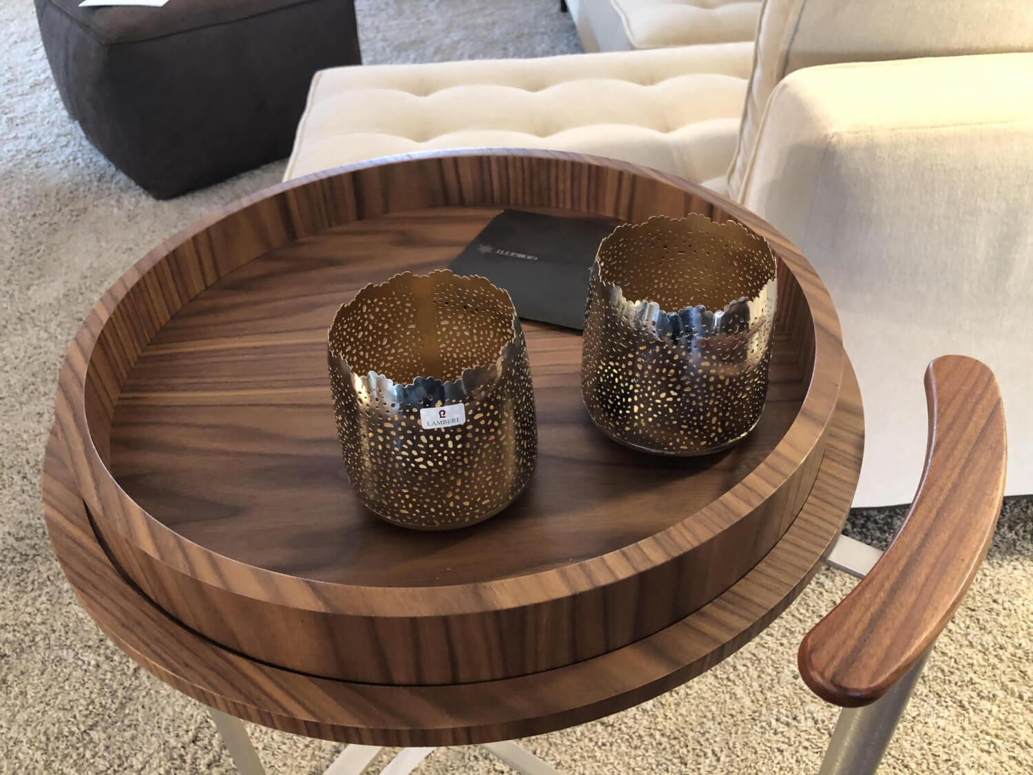 Giorgetti - Servierwaren EOS Tablett Nussbaum Gestell Edelstahl - 2