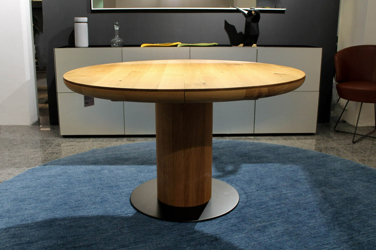 Scholtissek - Esstisch Firo Platte Knorrige Eiche Geölt Bodenplatte Stahl Schwarz - 6