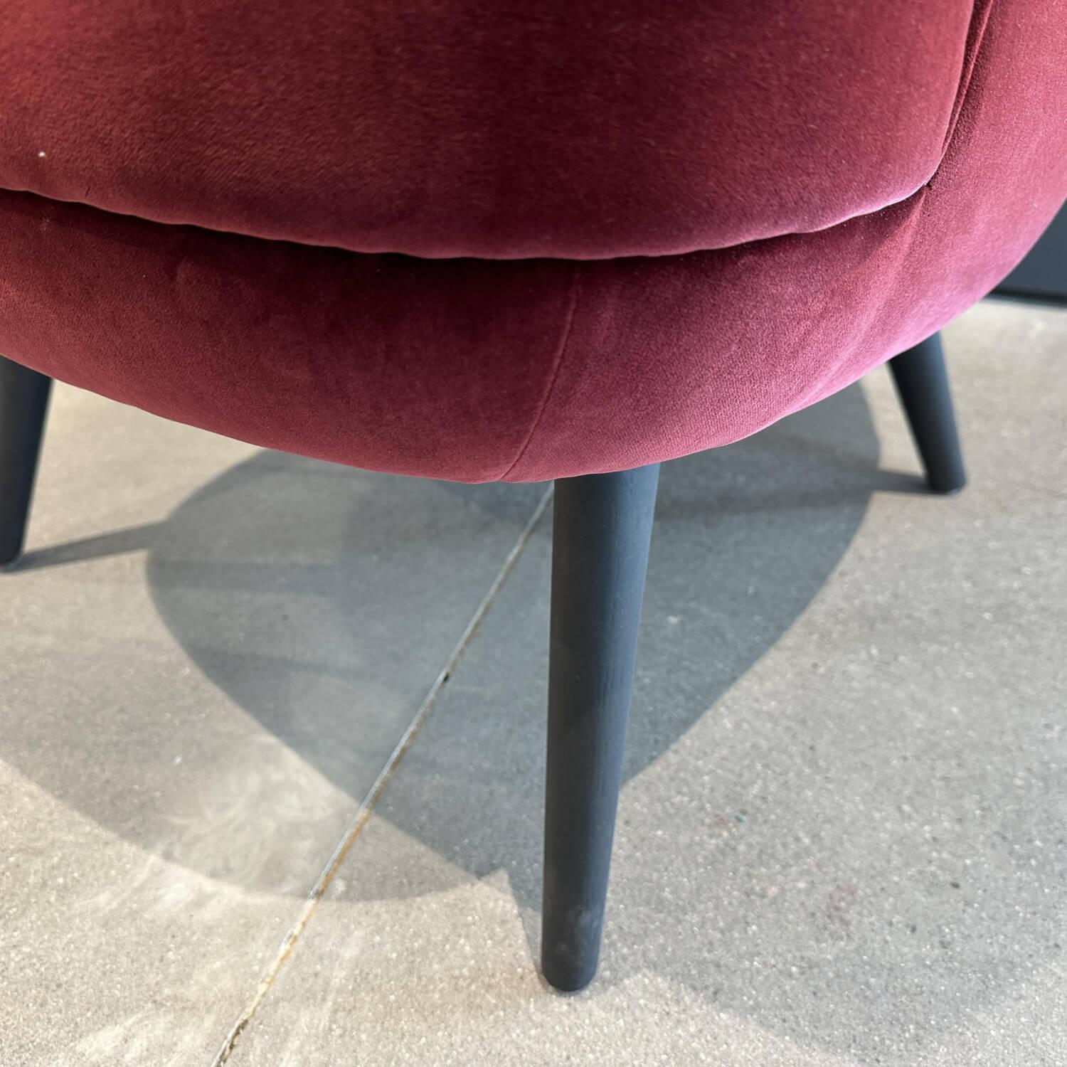 Walter Knoll - Sessel 375 10 Stoff Harald 2 582 Red Grape Rot Füße Eiche Geflammt Geölt Inklusive Filzgleiter - 2