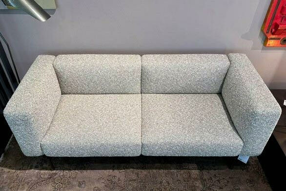 Marelli - Sofa L-Sofa Stoff Sahco Cat H Zero 002 Hellbeige Meliert Paneele Eiche Nussbaumfarbig Gebeizt Füße Metall Anodyc Bronze Lackiert - 3