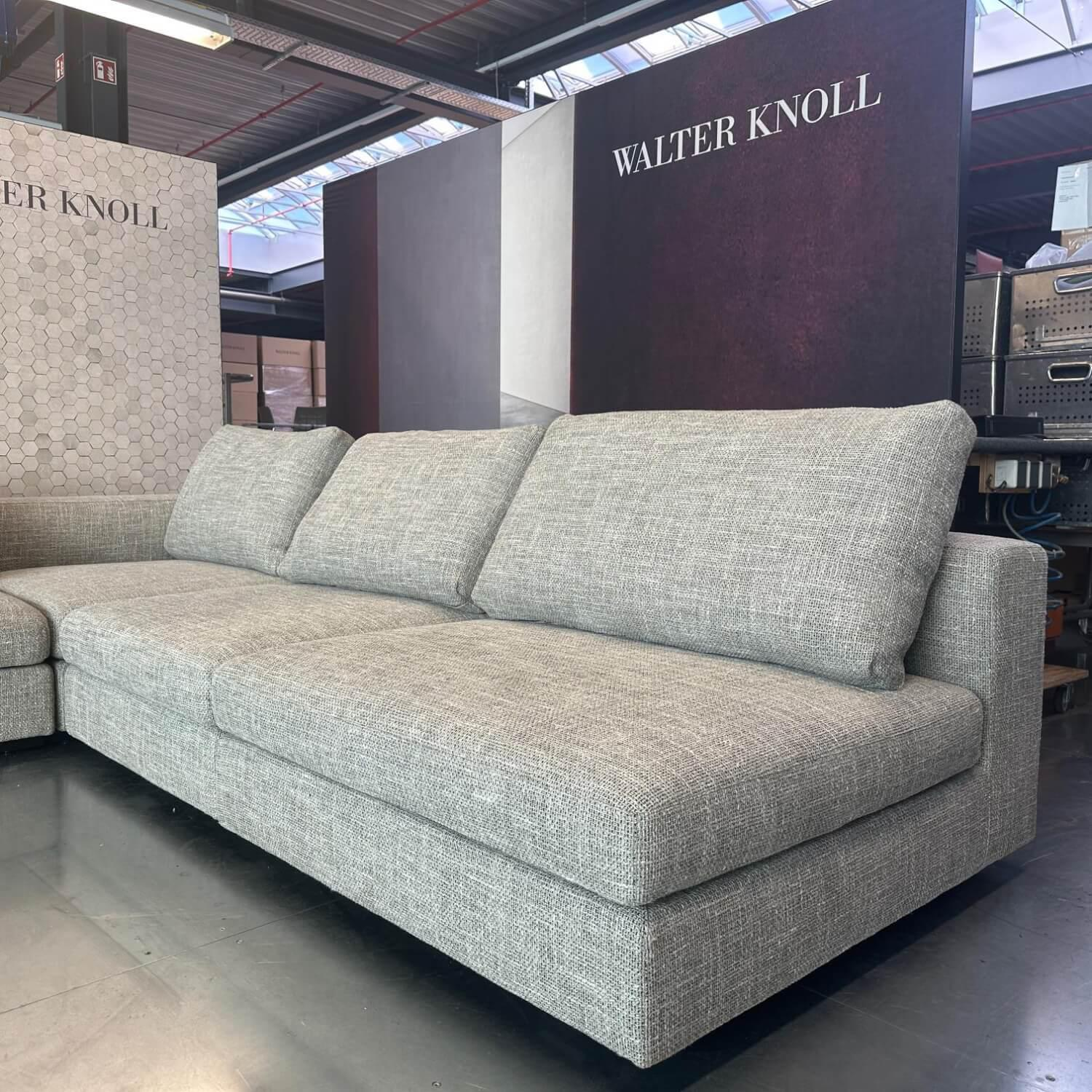 Walter Knoll - Ecksofa Living Landscape 755 Stoff Weave 7755 Shadow Grau Beige Sockel Buche Schwarz Lackiert Mit Kunststoffgleitern - 2