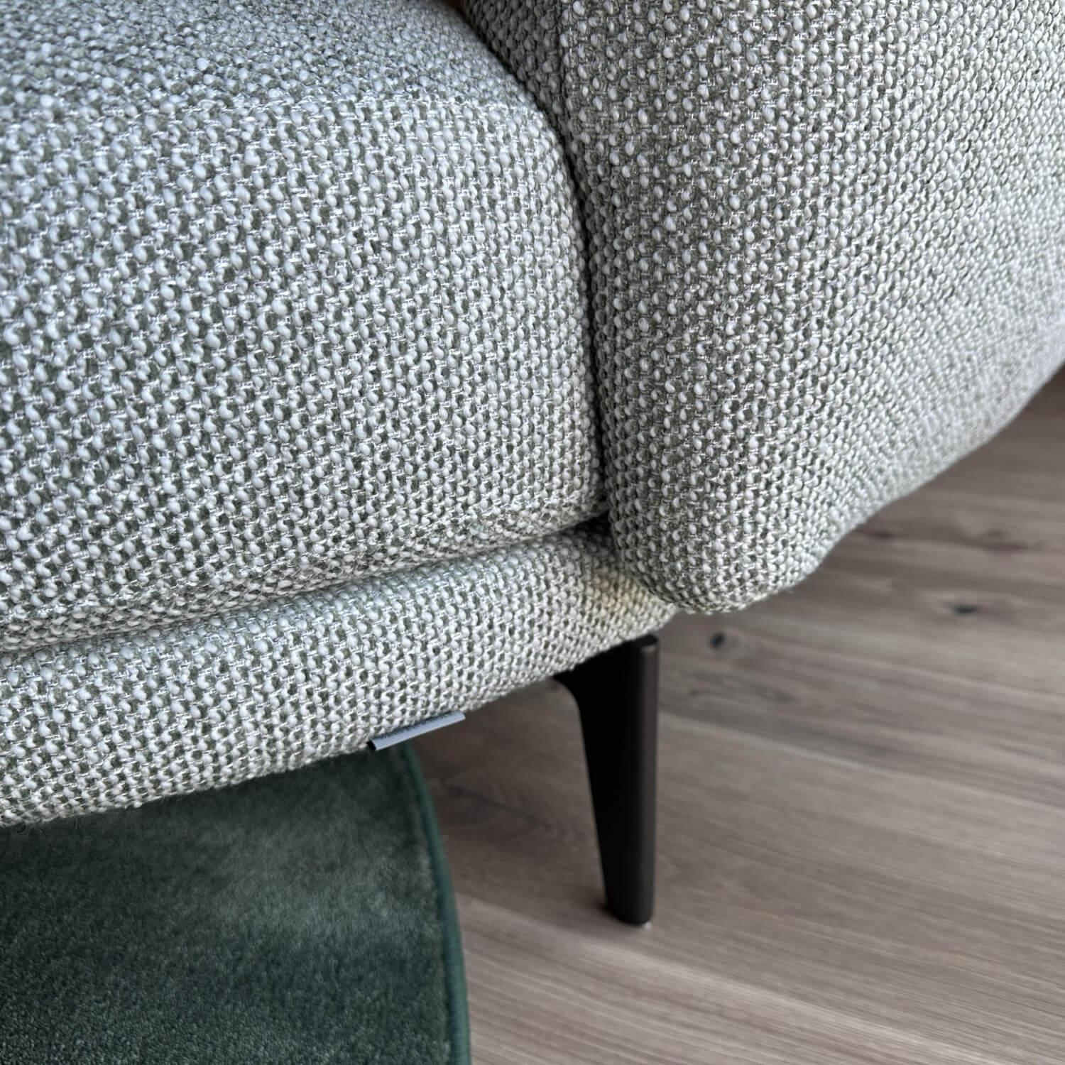 Walter Knoll - Ecksofa Maaru Stoff 40 Safire Sage Grün Grau Gestell Metall Bronze Matt mit Kissen - 8