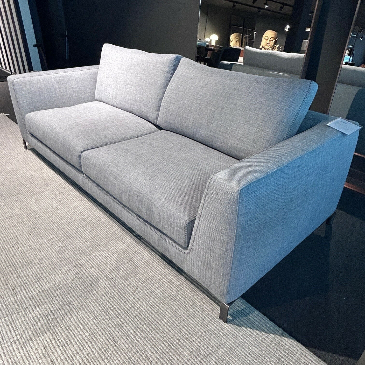 B&B Italia - Sofa Ray Stoff 2038258 Spora Stein Grau Füße Nickel Bronzefarben Inklusive Kissen - 5
