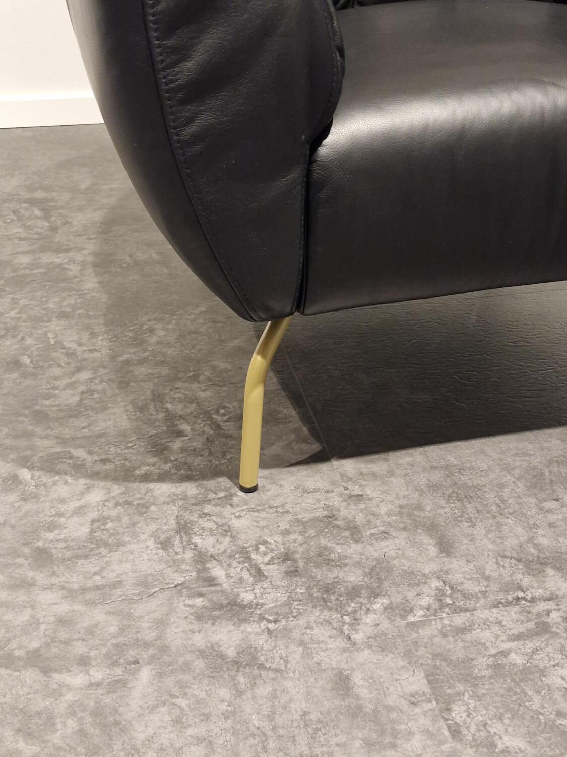 Brühl - Armchair Magnolia 1 Leather 56669 10 Lama Brown Feet Metal Gold-colored Powder-coated - 9