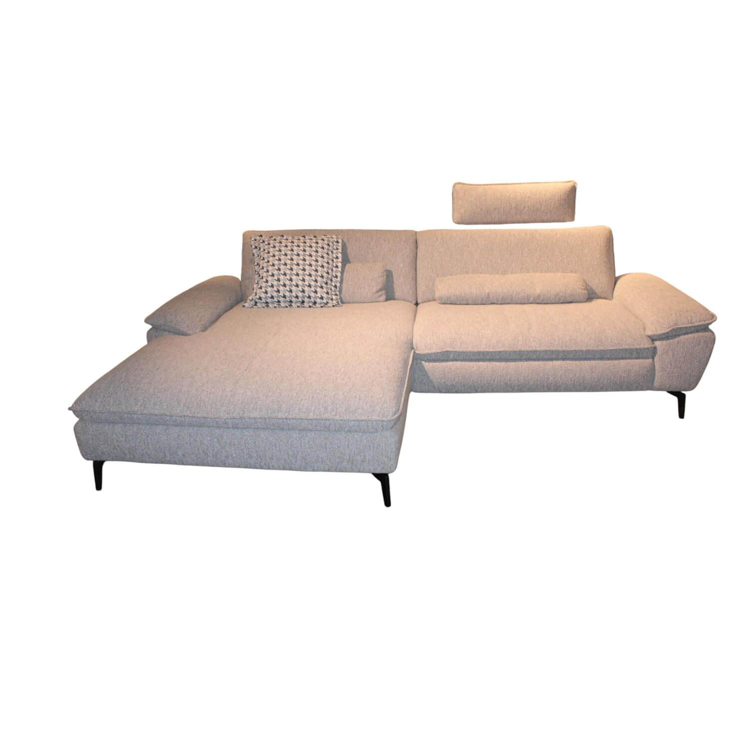 Hukla - Ecksofa Bennet Stoff 20 Loft Silber mit 2 Kissen - 1