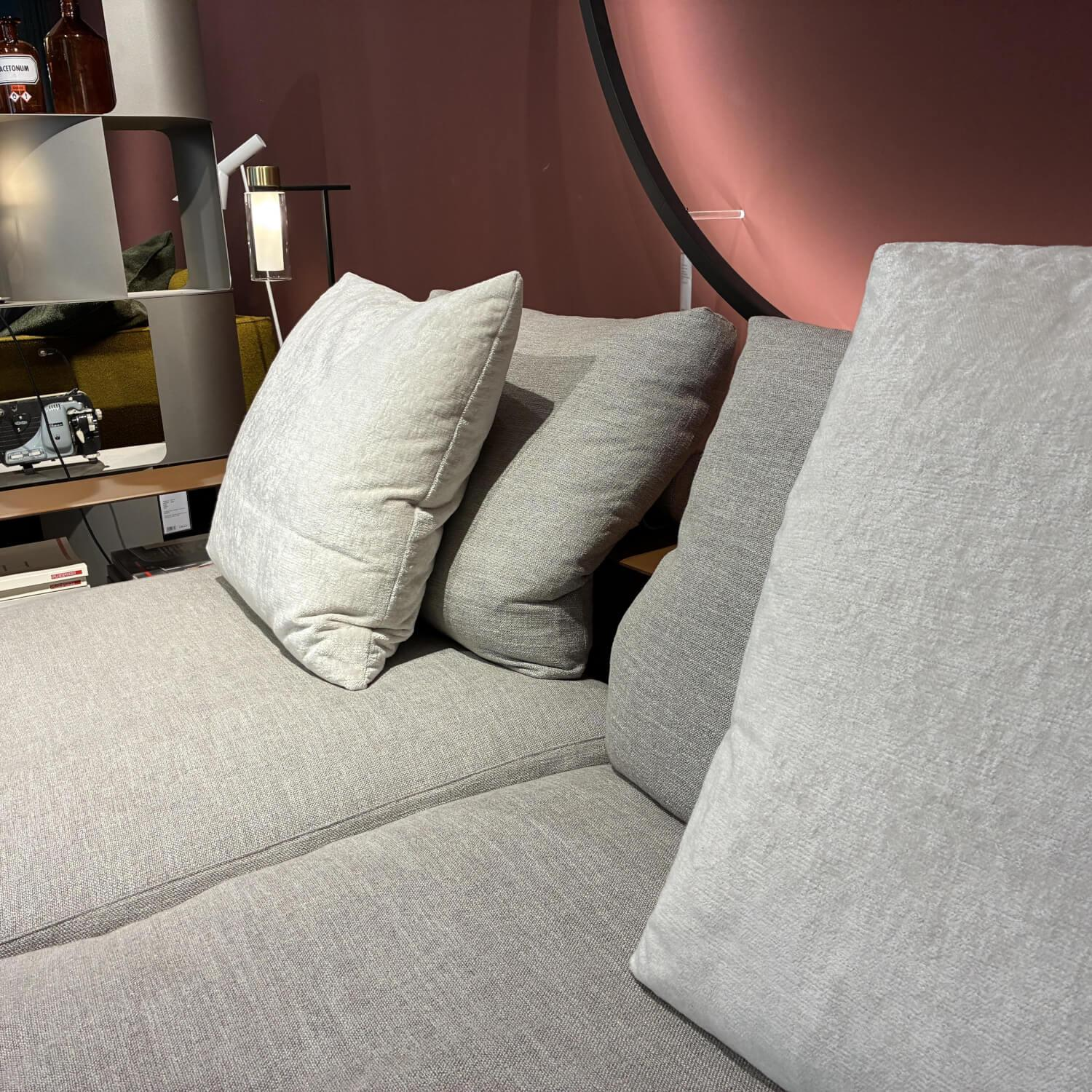 Flexform - Sofa Groundpiece Stoff Elvira 1722 Grau Füße Metall Inklusive Hocker Bangkok - 6