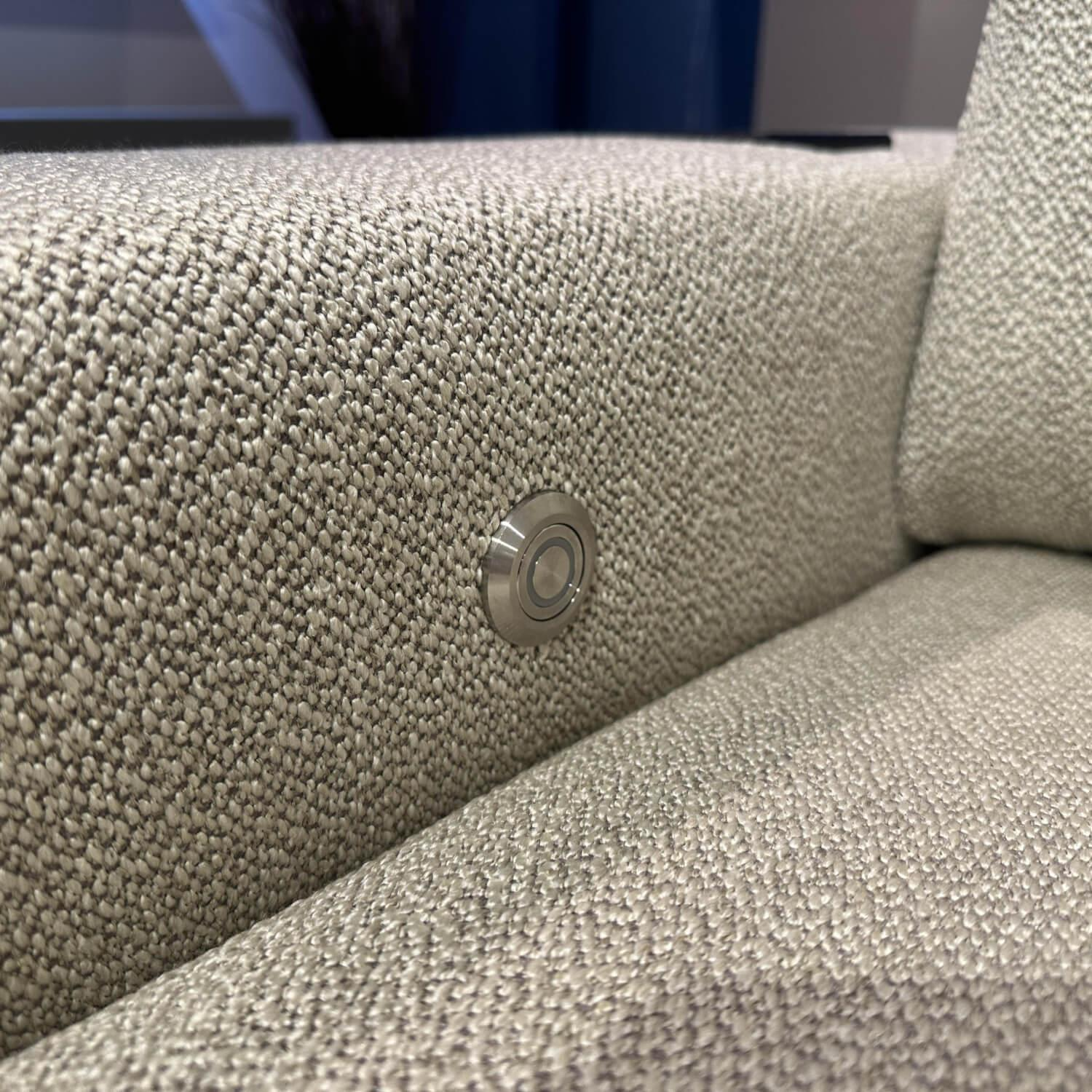 SEDDA - Ecksofa Diva Stoff Liverpool Natur 16 Beige Fuß Aluminium Schwarz Matt Mit Wärmesystem - 4