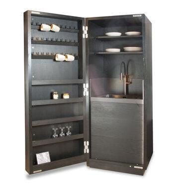 Riva1920 - Hochschrank Cambusa Eiche Ohne Knoten Pigmentier Total Black Innen Eiche Ohne Knoten Geölt Pigmentiert - 3