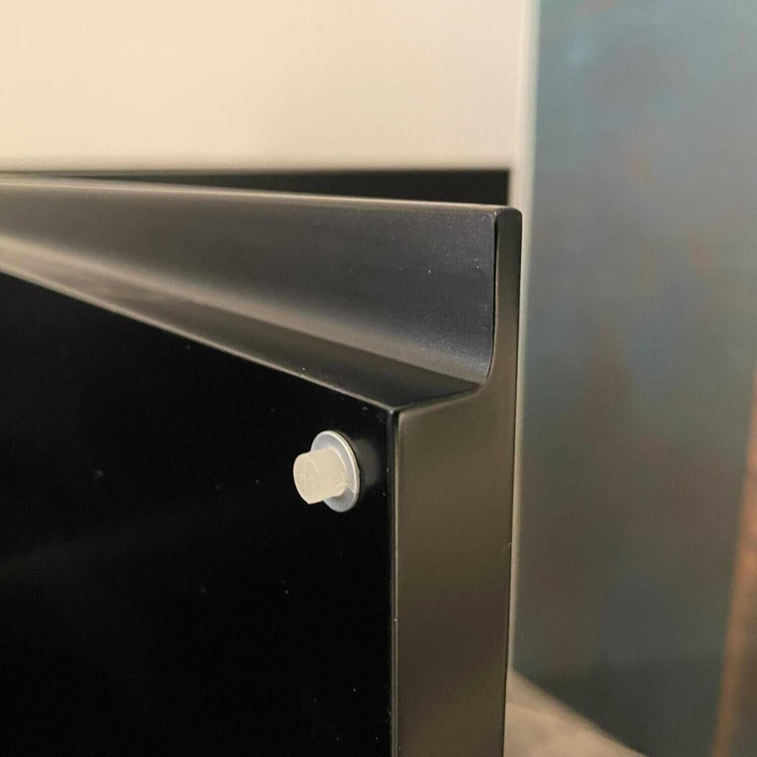 Interlübke - Sideboard Just Cube Light Lack Onyschwarz Matt Klarglas Onyxschwarz Lackiert Abdeckplatte Marmor Pan - 10