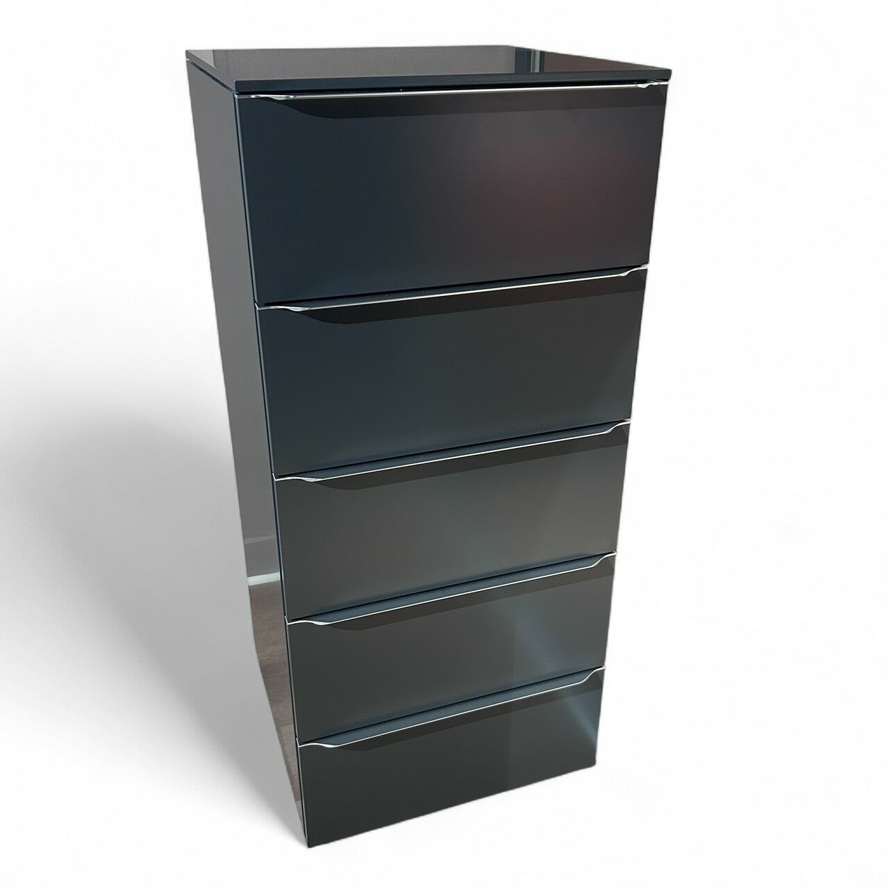 Interlübke - Schubkastenkommode Change Lack M21 Anthrazit Griff Alufarbig Glänzend - 1