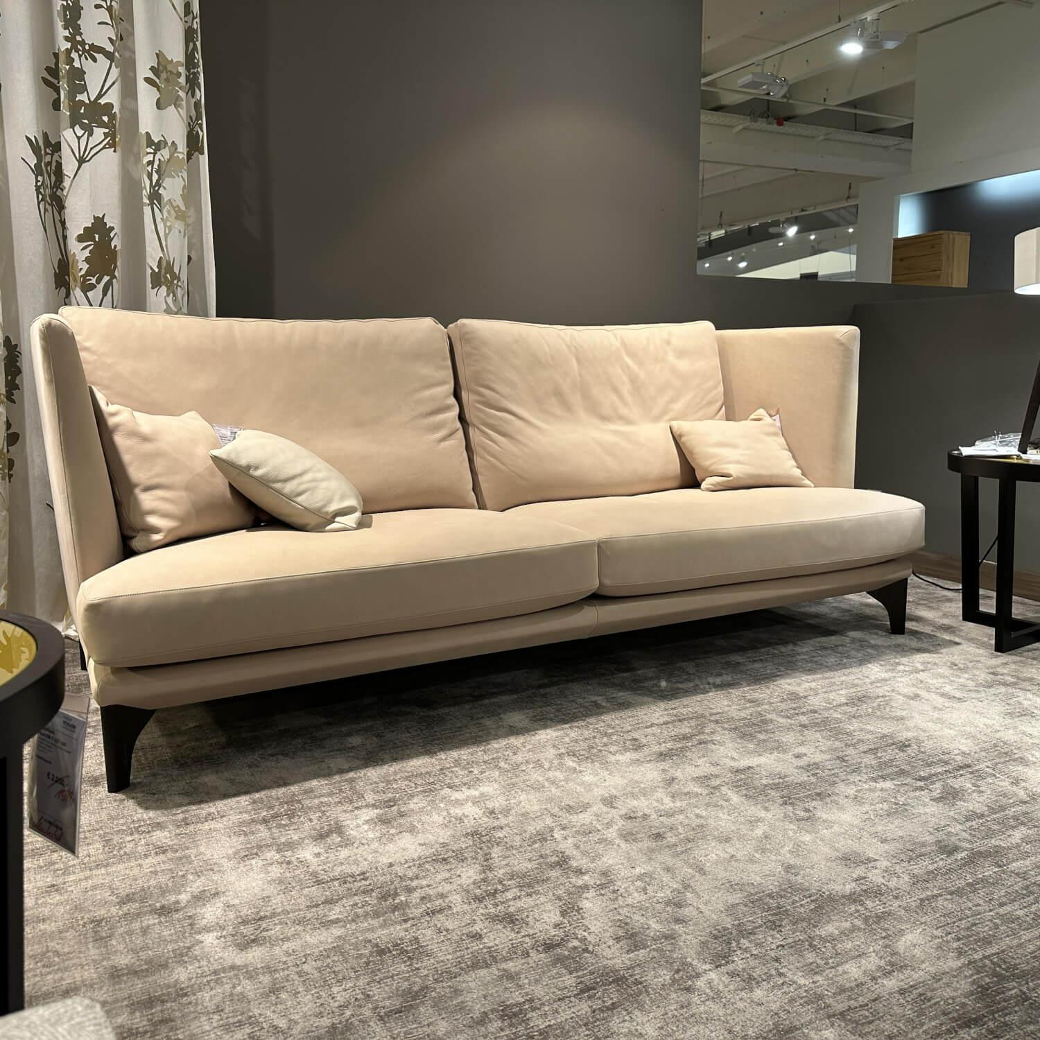 Bielefelder Werkstätten - Sofa Polo Lounge BW-162-3001 Leder Java Sand BW0500-502 Holzfuß In Wengefarbe Gebeizt - 7