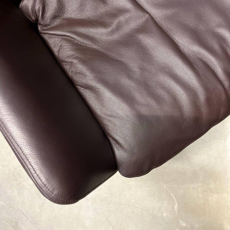 KFF - Stuhl Faye Leder Milano Dunkel Braun 4 Fuß Rundrohr Kreuzgestell Schwarz Drehbar - 4