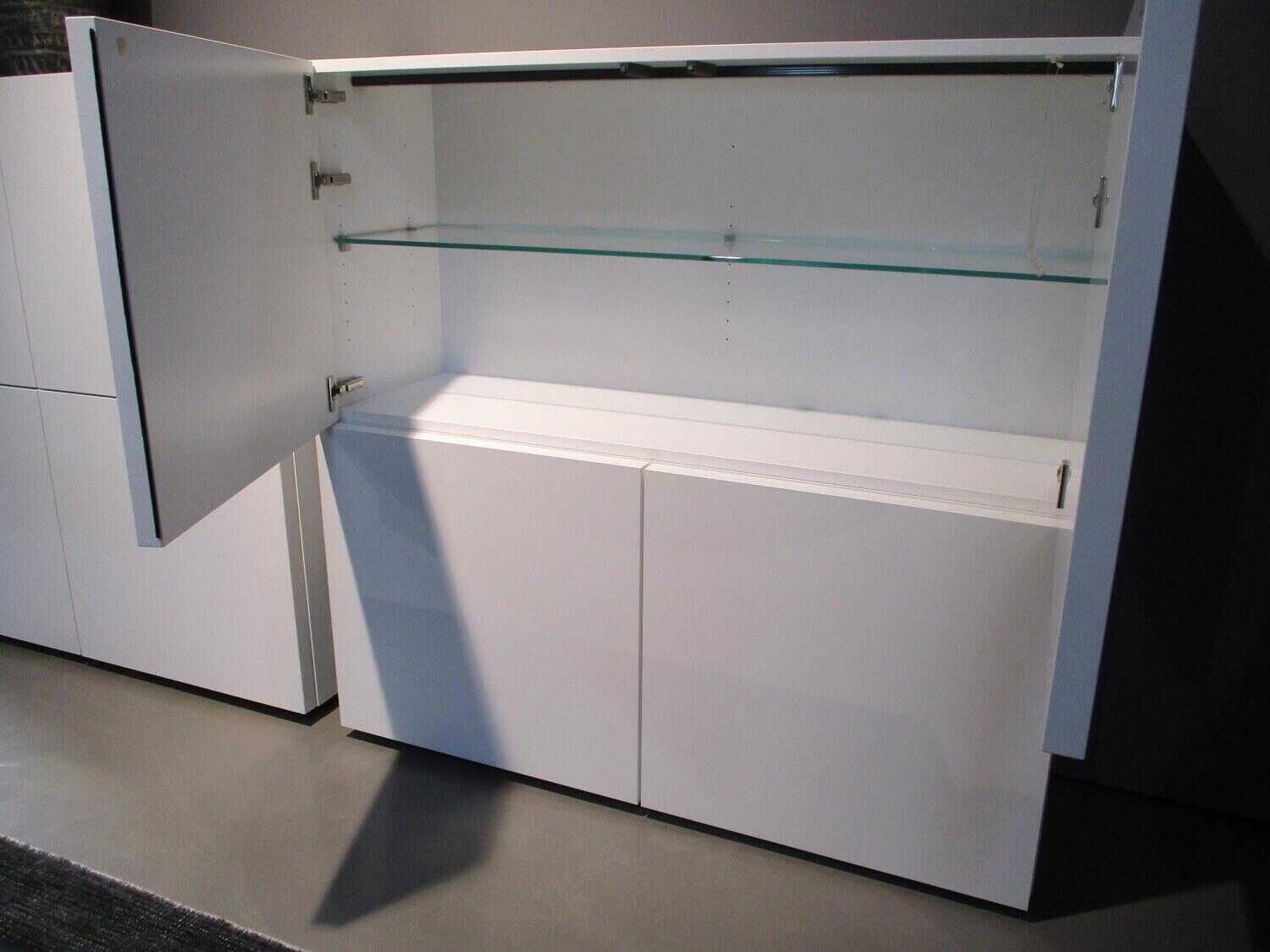 Kettnaker - Highboard Mio Holz Lack Weiß Floatglasböden - 4