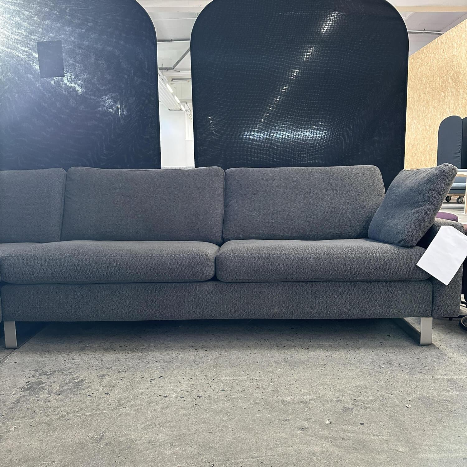 COR - Ecksofa Conseta Stoff 8078 Tabak Anthrazit Metallkufe F04 Stahl Feinstruktur Mit Kopfstütze - 10