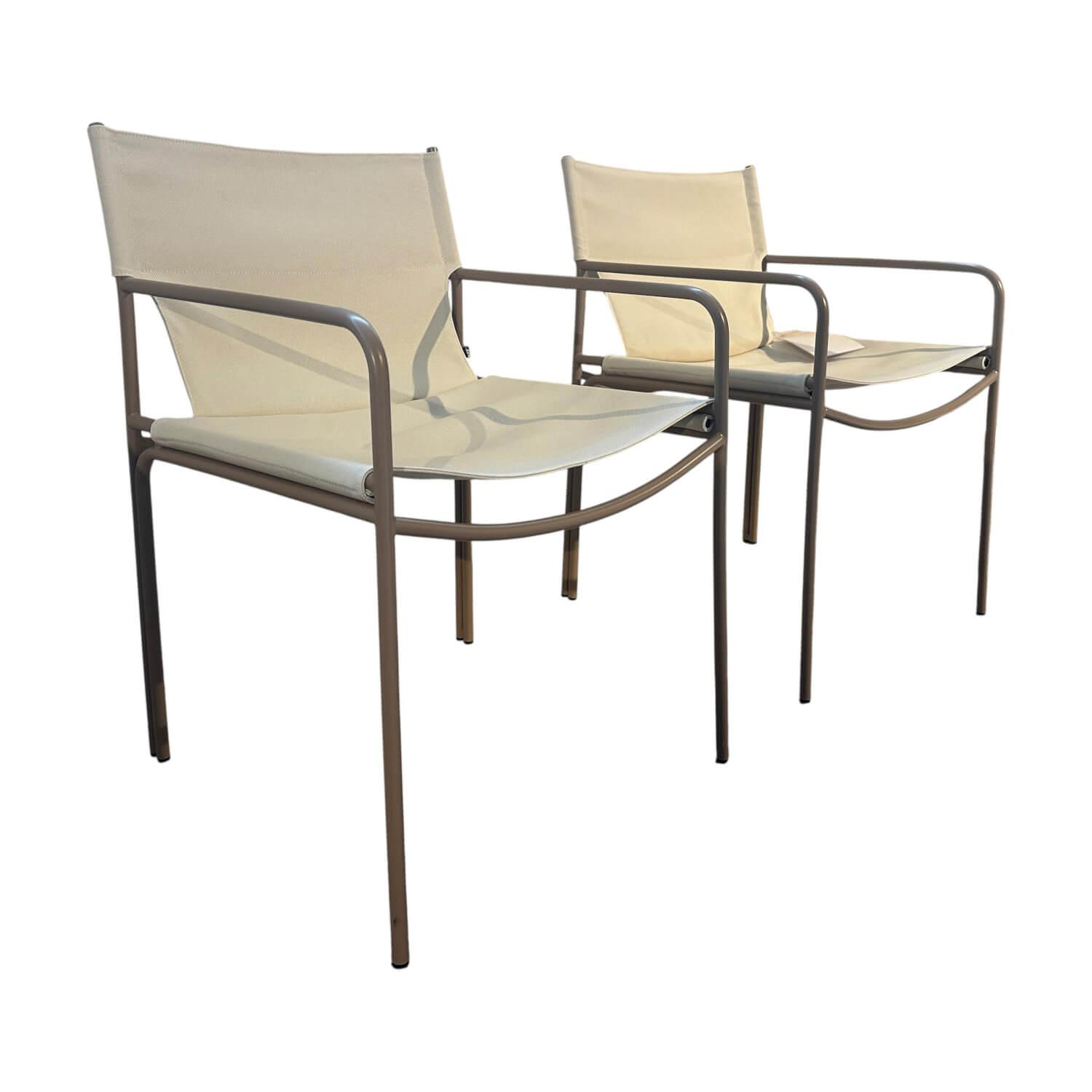 2er Set Armlehnstuhl Pool Outdoor Stoff Mare 512 Sand Beige Gestell Metall Struktur Moodbeige KFF - 2er Set Armlehnstuhl Pool Outdoor Stoff Mare 512 Sand Beige Gestell Metall Struktur Moodbeige - 1