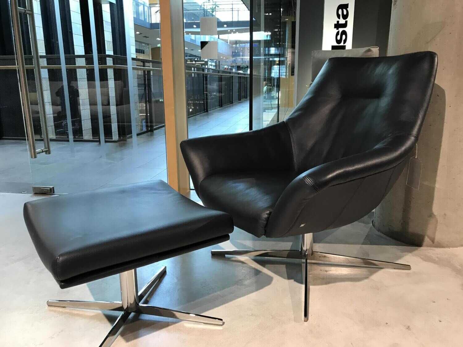 rolf-benz-mehr-modelle-sessel-566-leder-38-schwarzblau-sternfu-C3-9F-chrom-mit-hocker-ca987d3c98cc Rolf Benz - Sessel 566 Leder 38 Schwarzblau Sternfuß Chrom mit Hocker - 1