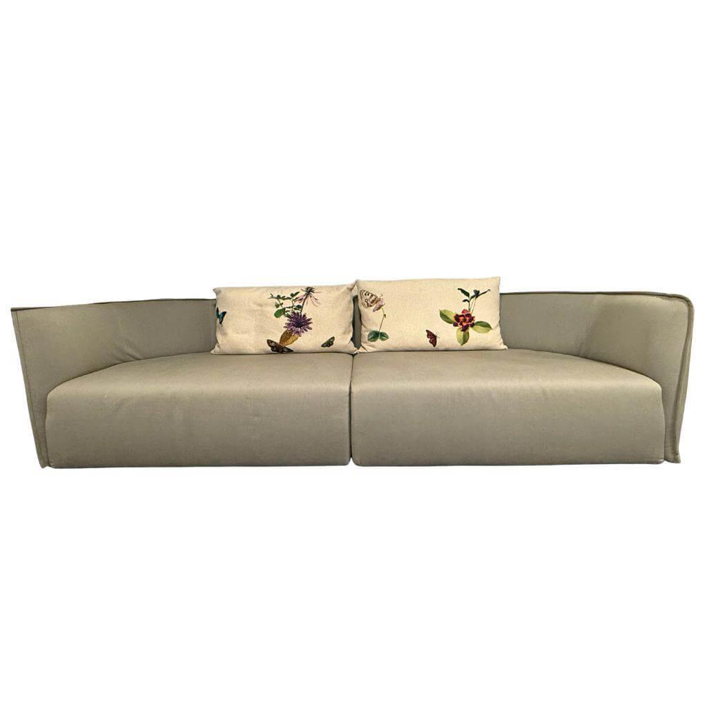 Moroso - Sofa 3-Sitzer Chamfer 110 Stoff Steingrau inkl. Kissen - 1