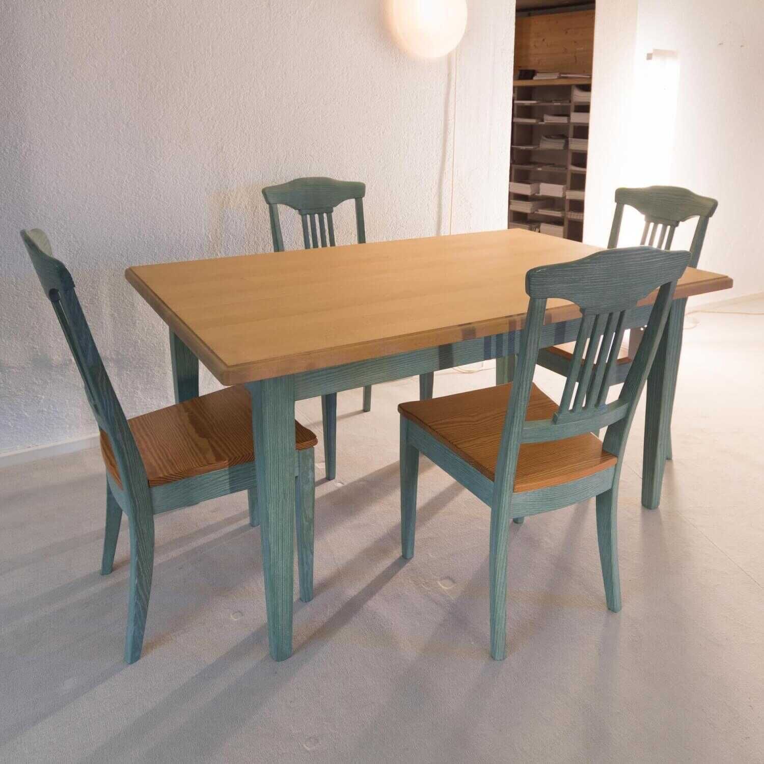 Essgruppe Ausziehbar Tisch und 4 Stühle Catania  Ahorn Pinie Mint