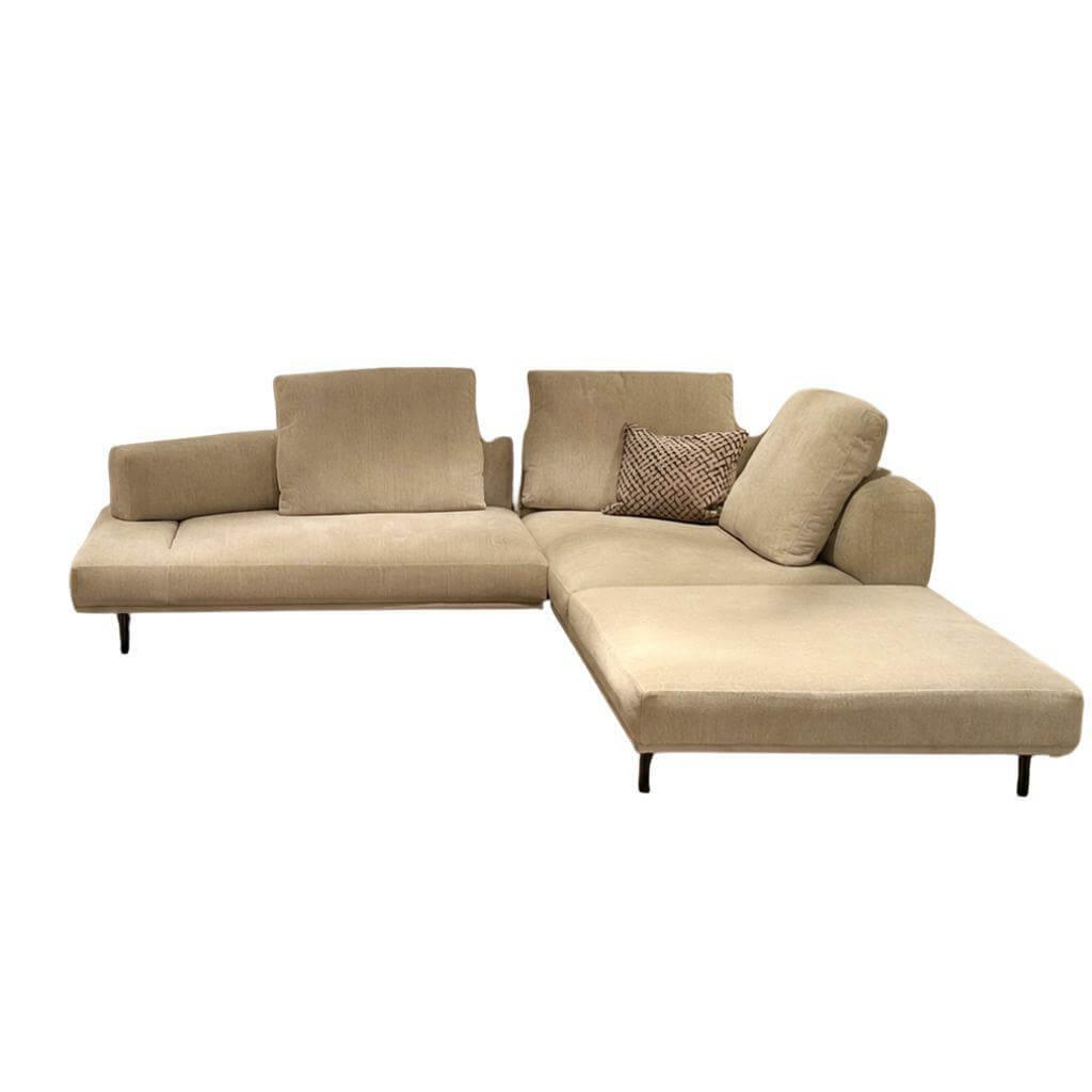 Knoll International - Ecksofa Matic Stoff Hyle Ice Hellgrau Gestell Aluminium Charcoal Anthrazit - 1