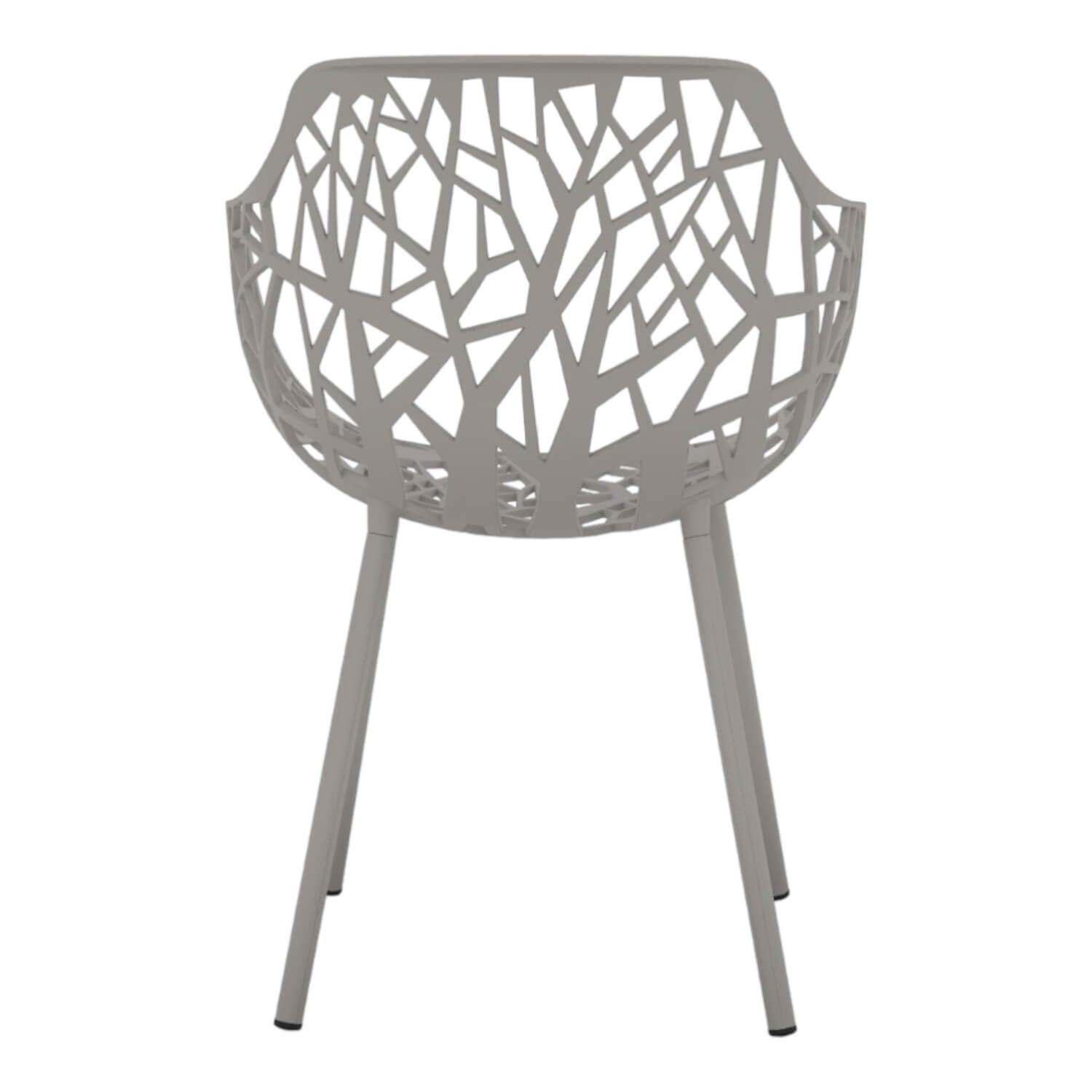 4er-Set Stuhl Forest Dining Armchair Powder Grey Grau Aluminium