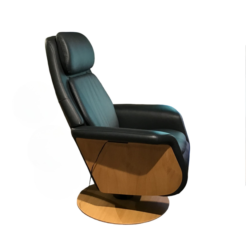 Stressless - Relaxsessel Sam Wood Disc Leder Paloma Shadow Blue Eiche Natur Gestell mit Verstellfunktion - 1