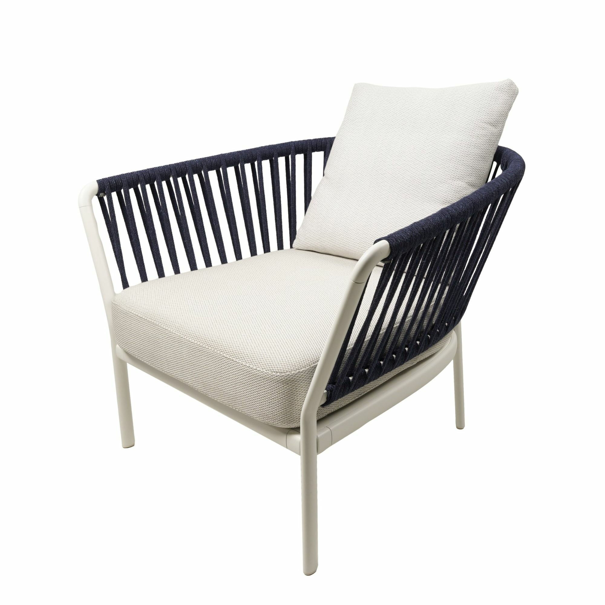 Fast - Sessel Ria Geflecht Rope Ocean C07 mit Sitzkissen Lopi Marble Beige Weiß - 2