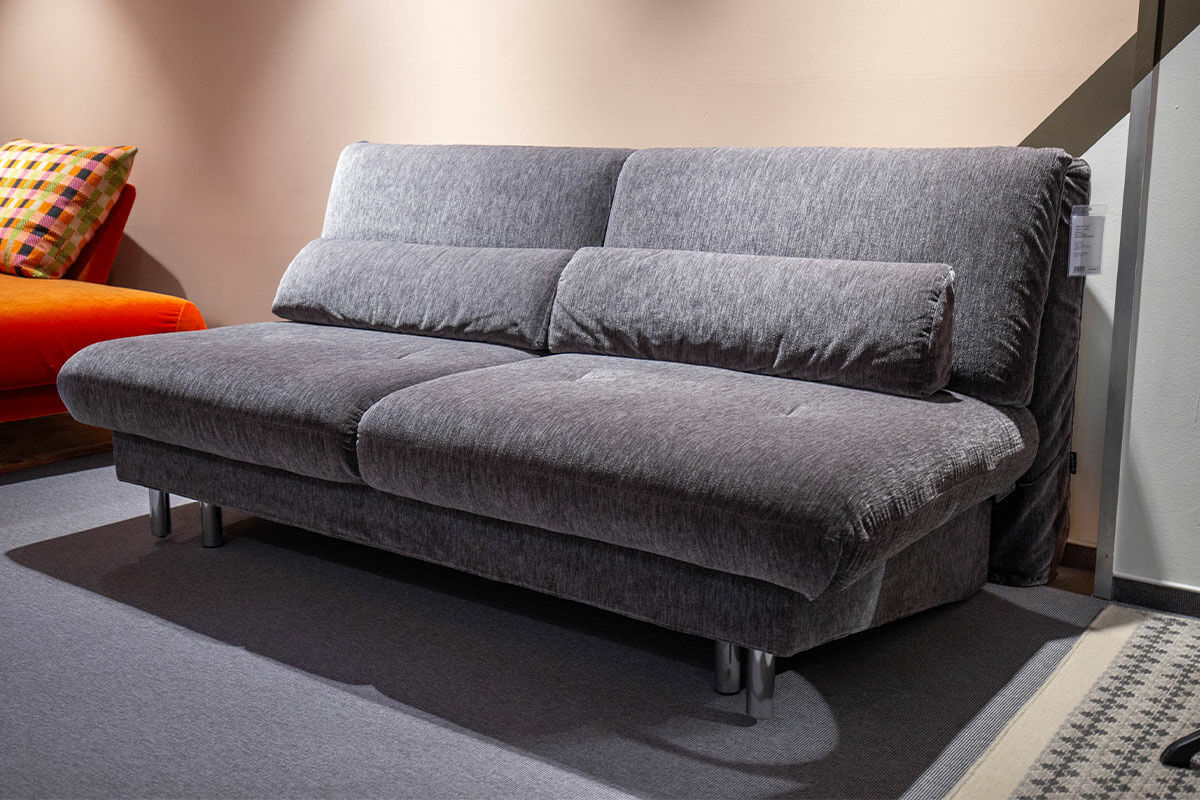 Brühl - Schlafsofa Quint Stoff 2065 0096 Anthrazit Füße Metall Verchromt - 5