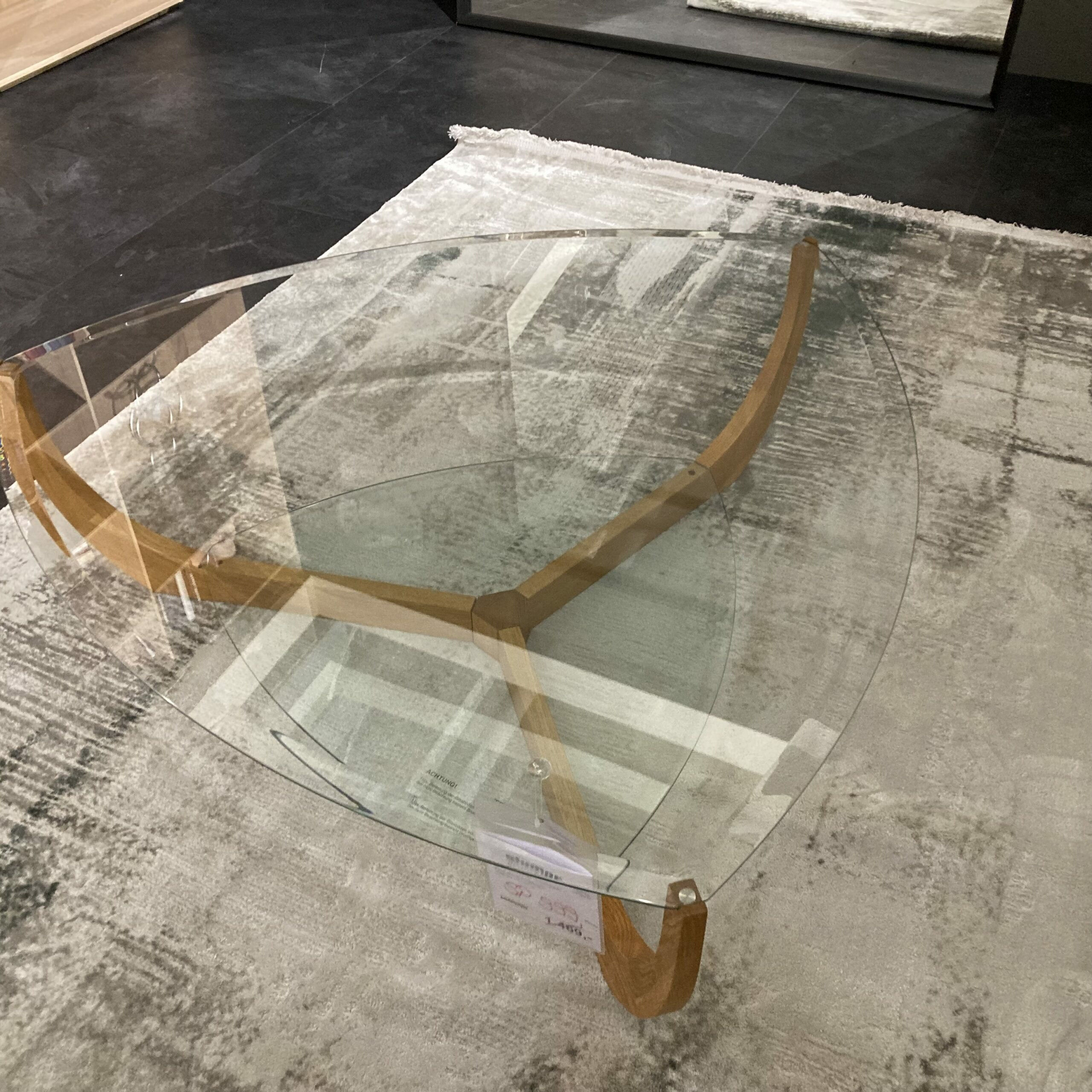 Team 7 - Couchtisch Juwel Platte Klarglas Transparent Gestell Eiche Natur Geölt  - 4