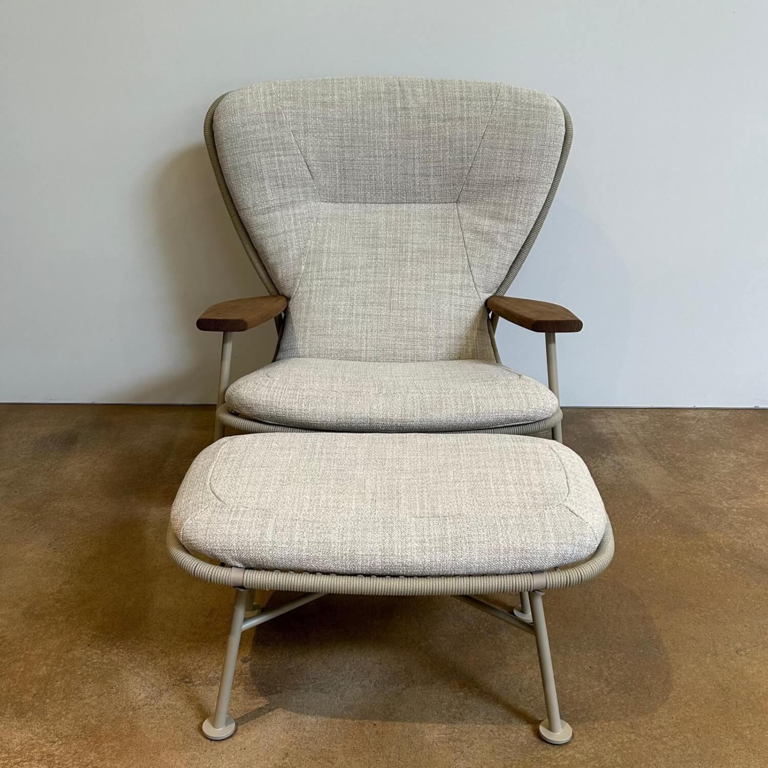 Walter Knoll - Sessel Shinzo Hybrid Outdoor Stoff Portofino Dune Beige Kordel Sand Gestell Metall Sand Beige Pulverbeschichtet Inklusive Hocker - 7