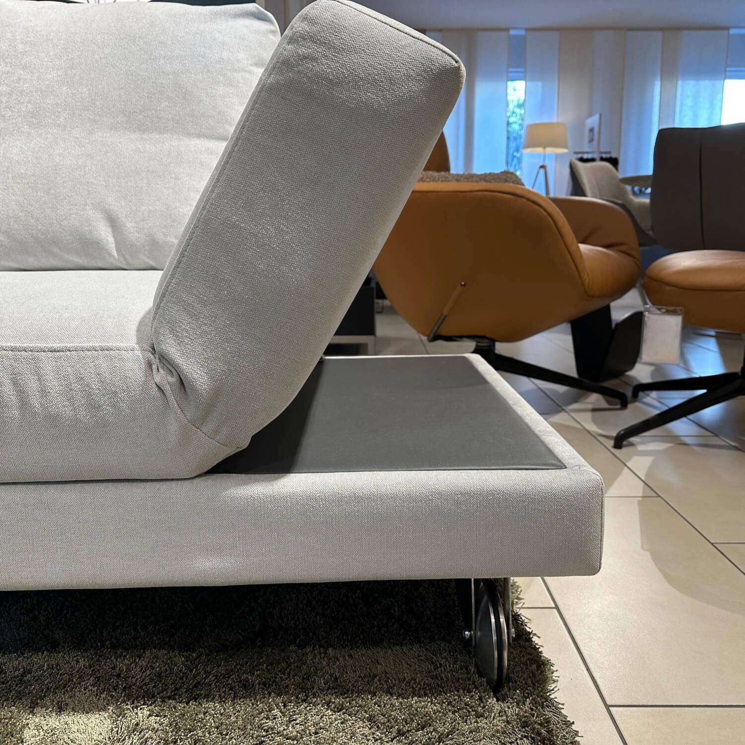 Brühl - Ecksofa Four Two Stoff 2813 090 Lama Grau Metallkufe Glänzend Verchromt Mit Schlaffunktion - 2