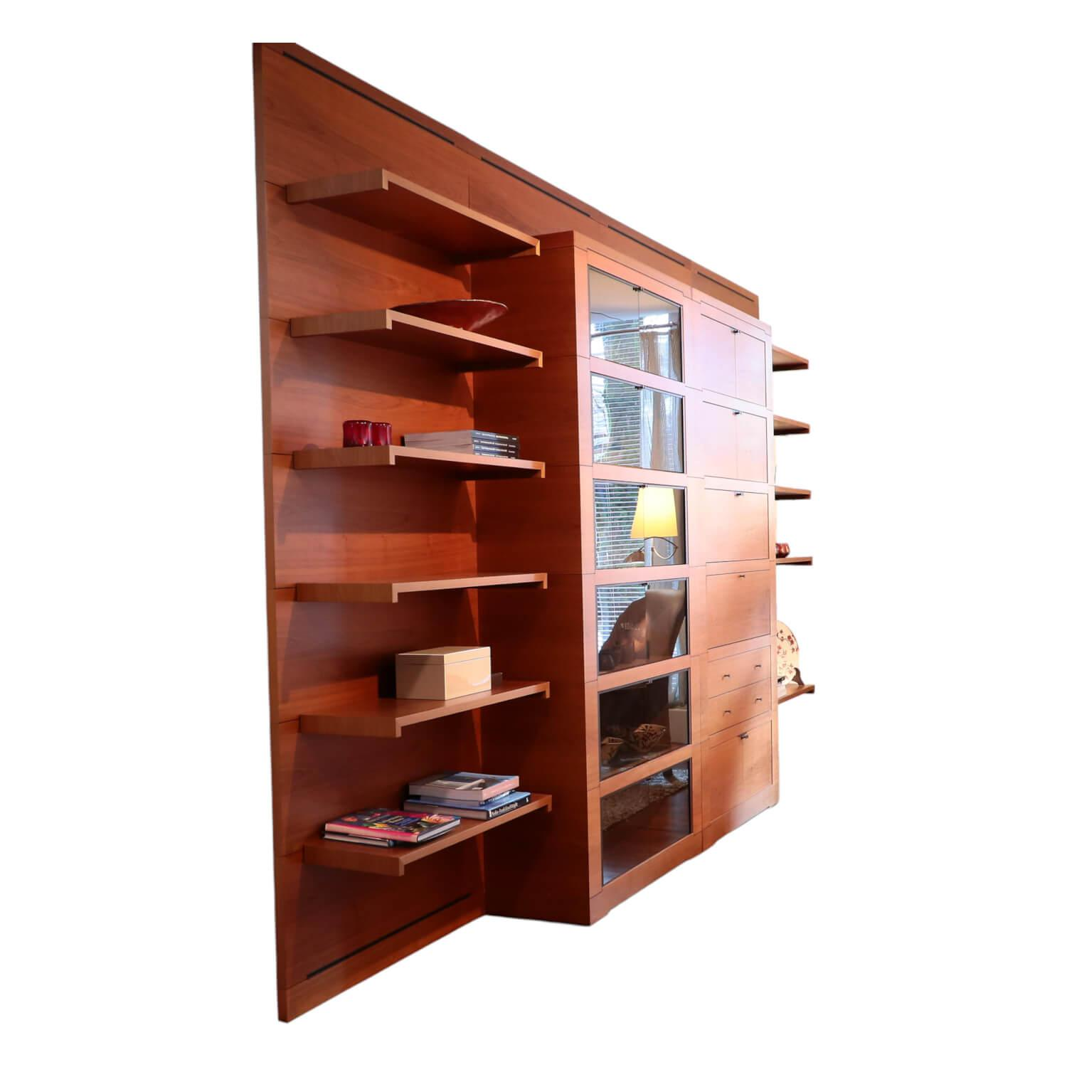 Giorgetti - Wohnwand Oli Akrylbeizung Nussbaum - 1