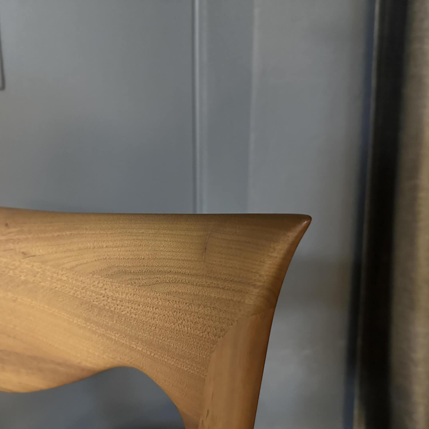 Cecotti - Sessel Hypnos Sitzfläche Stoff Beige Creme Gestell Amerikanischer Nussbaum Massiv - 3