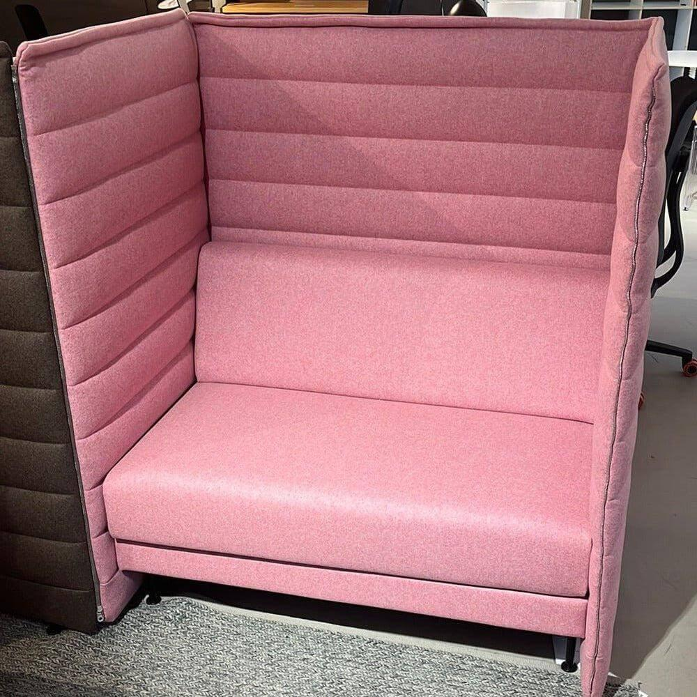 Vitra - Sofa Alcove Plus Love Seat Stoff Cosy 2 Zartrosa Füße Aluminium Glatt Tiefschwarz Pulverbeschichtet - 3