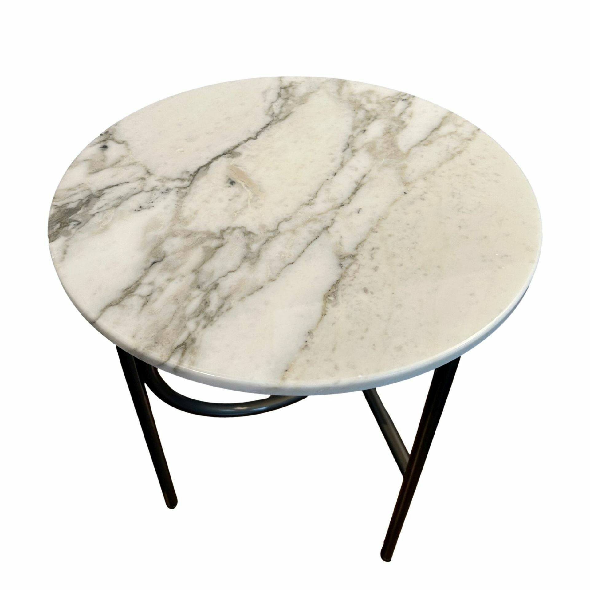 Minotti - Beistelltisch Ring  Platte Marmor Calacatta Gestell Bronzefarbig Glänzend - 2