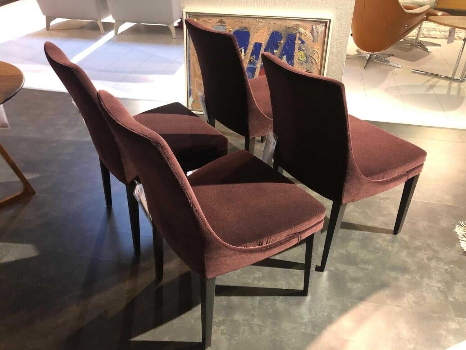 4er-Set Stuhl Saloni Stoff Stan 1661-181 C Füße Eiche Wengefarbig