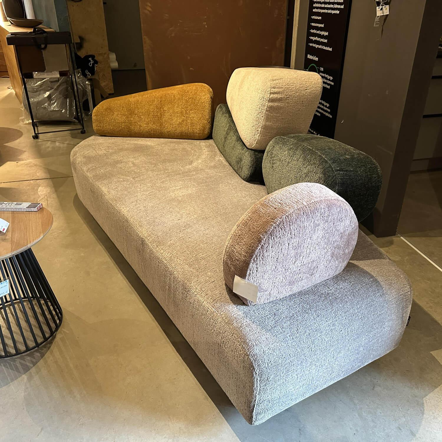 Brühl - Sofa Mosspink Stoff 4401 92 Grau 75 Gelb 45 Creme 35 Grün 80 Rosa Füße Eiche Dunkel Geölt - 3