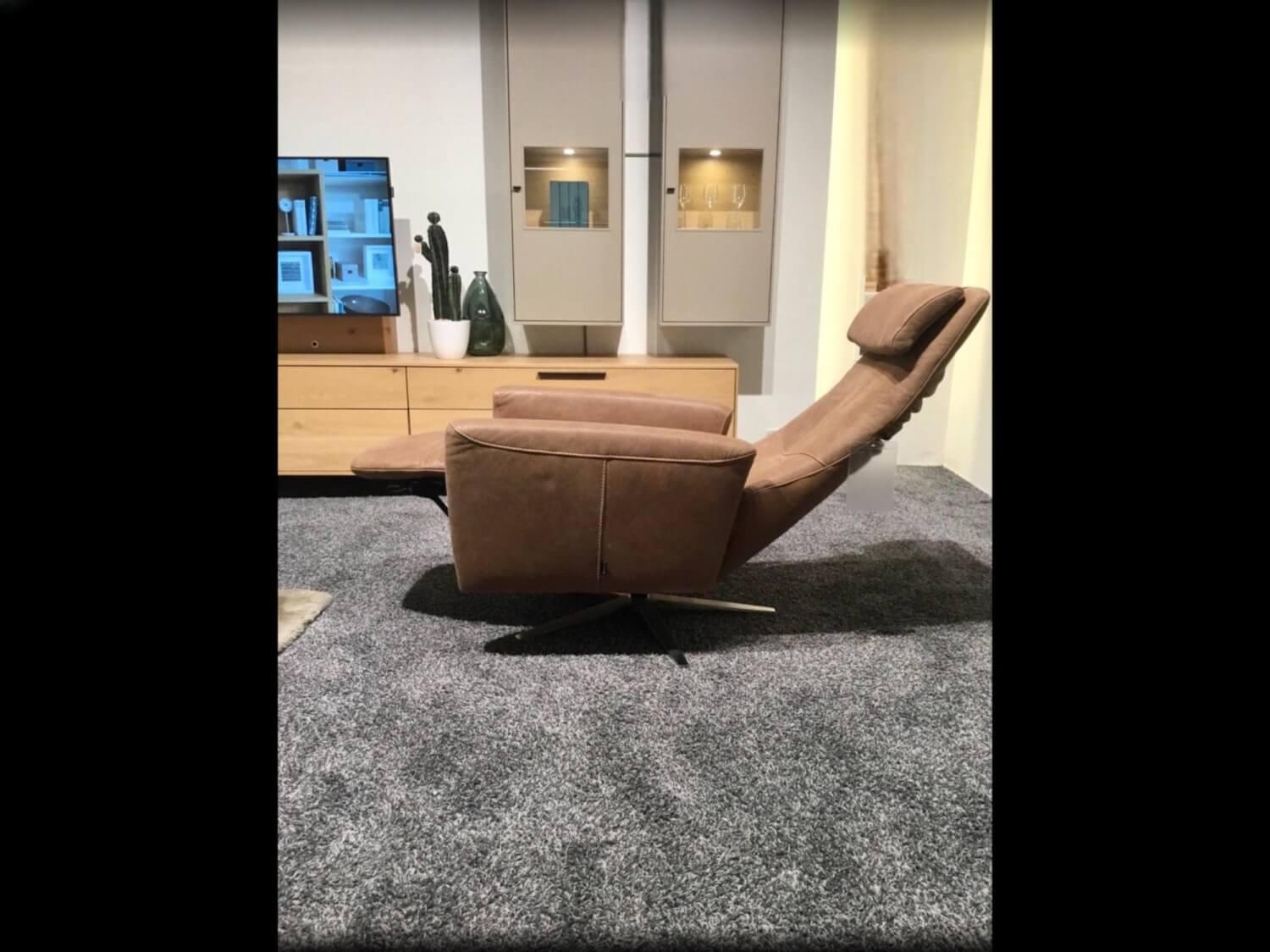 Musterring - Relaxsessel MR 261 Leder Aurelia Chai Braun Sternfuß Edelstahl - 6