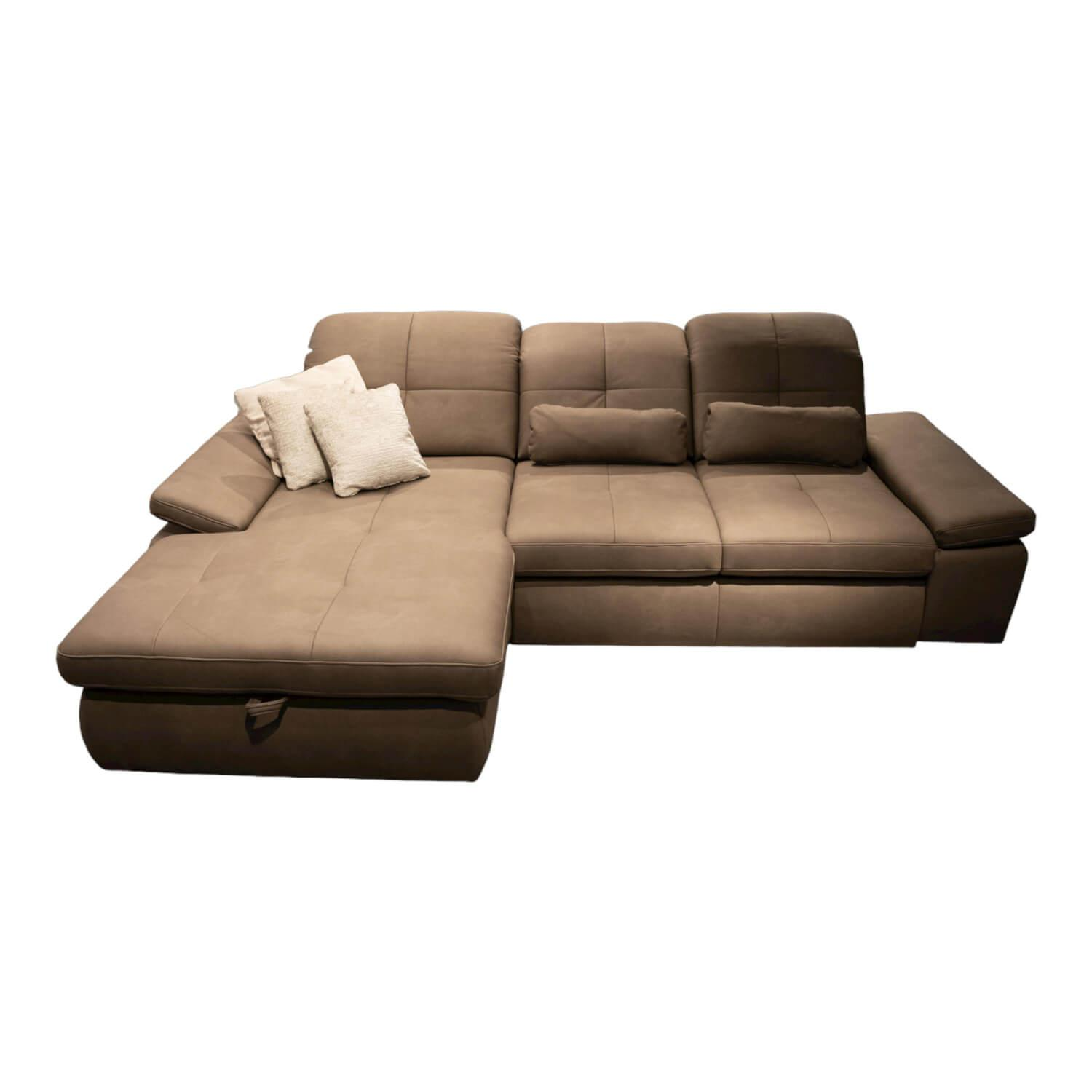 Megapol - Ecksofa Modulmaster Bezug Stoff Mammut Nougat 02 Mit Bettfunktion Und Stauraum - 1