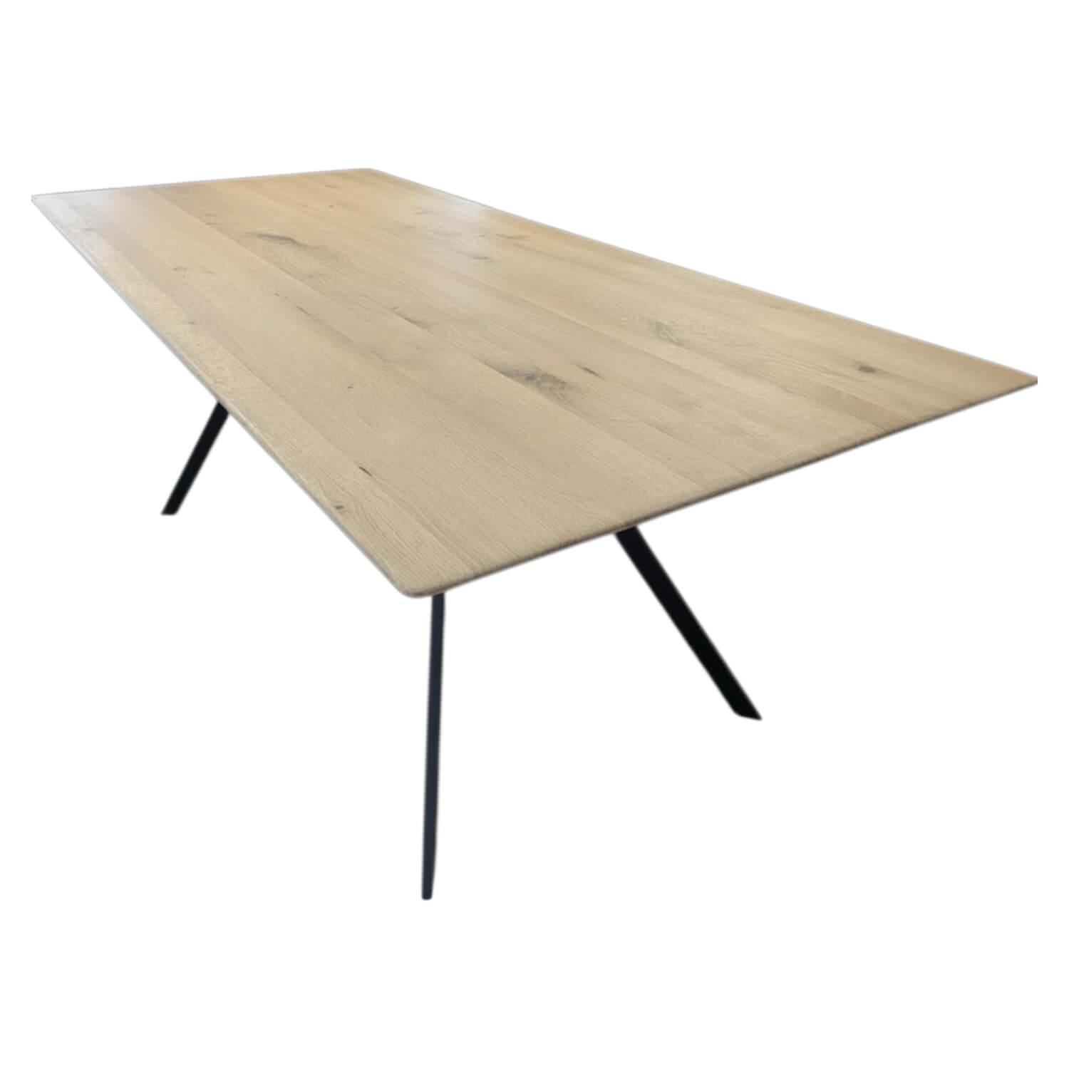 Wimmer - Esstisch linja Rustikale Asteiche Hartwachsöl Bianco Gestell Metall Anthrazit - 1