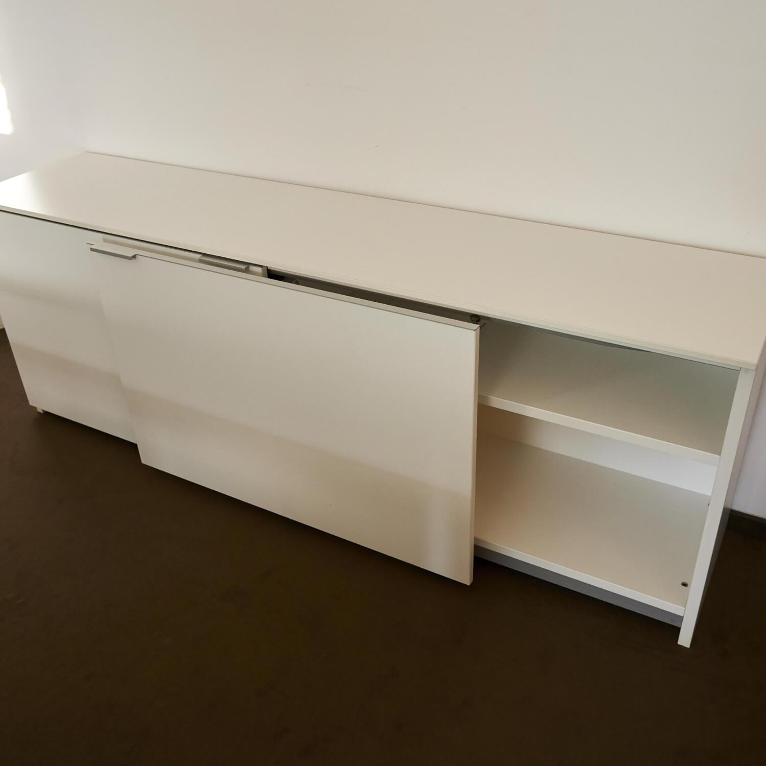 Sideboard M9 Lack Premium Weiß Griff Aluminium Eloxiert Inklusive Einrichtungsset