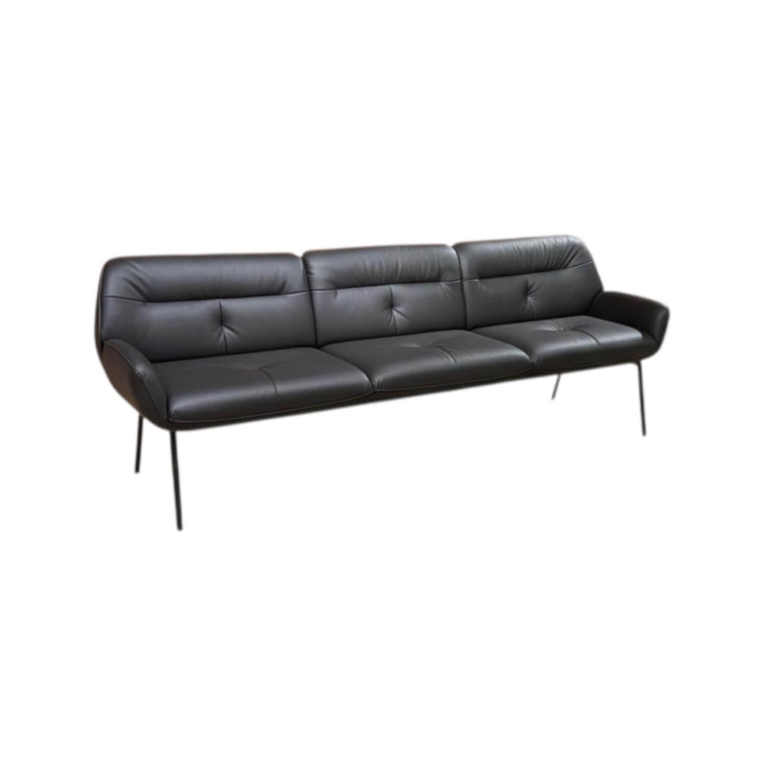 himolla - Bank Dining 1472 Leder 35 Mariposa Onyx Schwarz Gestell Metall Anthrazit Pulverbeschichtet - 1