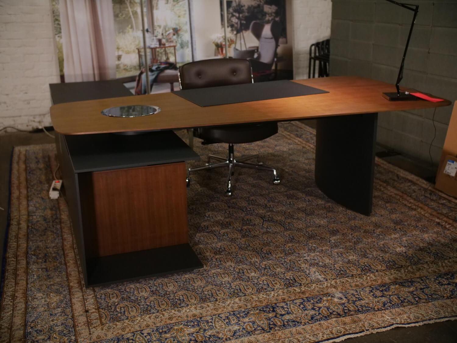 Walter Knoll - Keypiece Communication Desk Nussbaum Höhenverstellbar Mit Leder Ein- Und Auflagen - 14