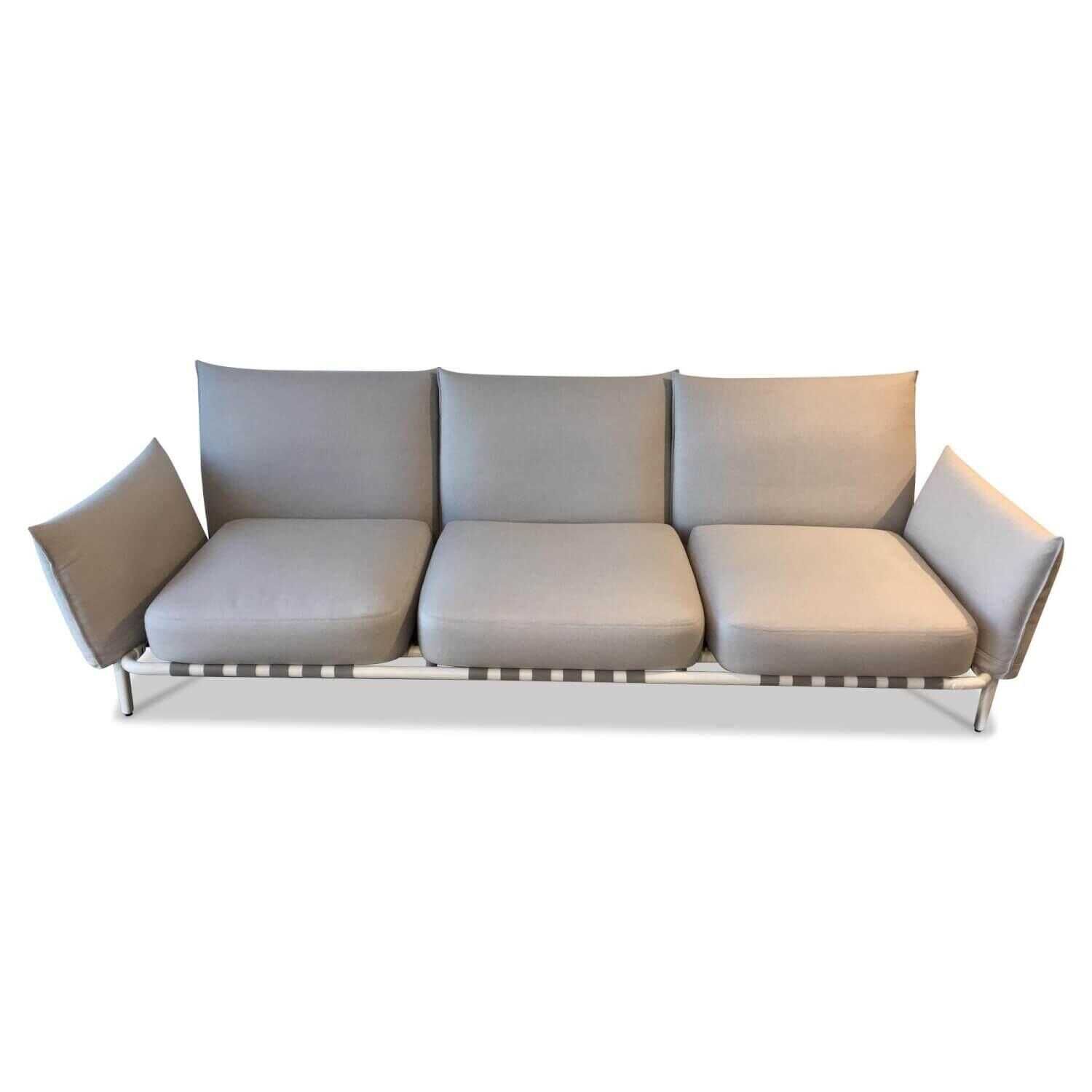 Outdoor Loungesofa Brea Stoff Grau Light Grey mit abnehmbaren Sitzpolstern