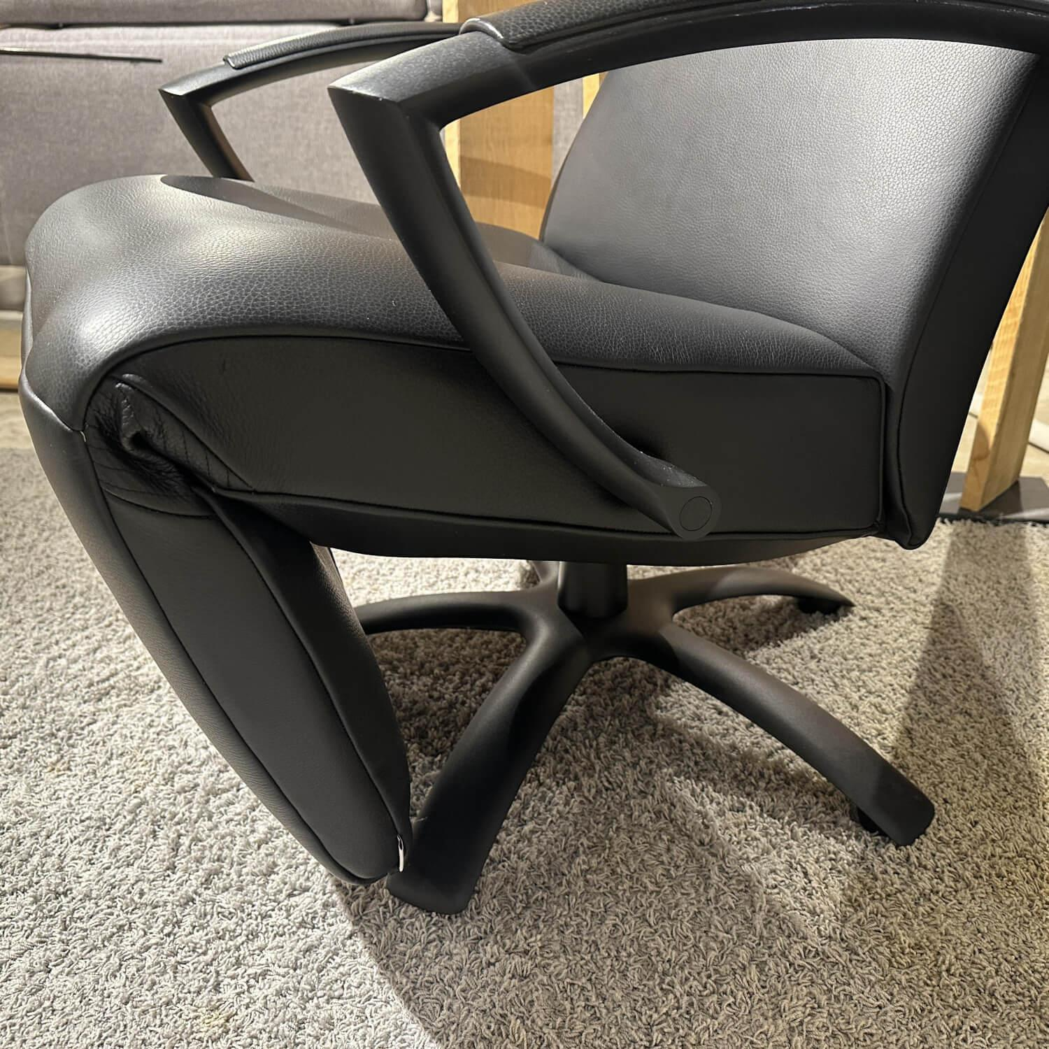 Jori - Sessel Brainbuilder JR-7760 Mono Move Medi Leder Celia Nero Schwarz 5 Stern Fuß Ellipse Schwarz Lackiert - 4