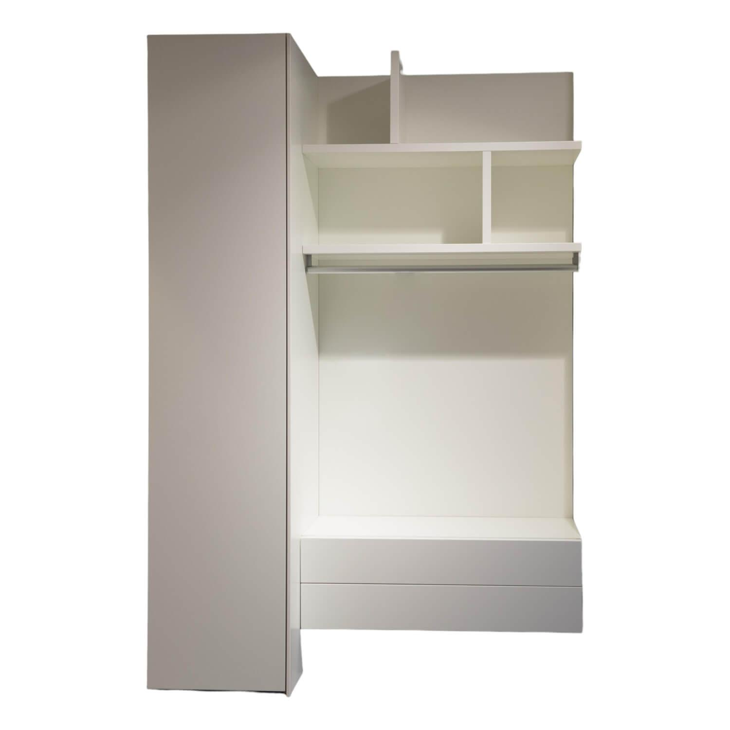 Morassutti - Kleiderschrank Bianco Opaco O 01 Weiß Inklusive Fachböden Kleiderstange Und Schubkasten - 1