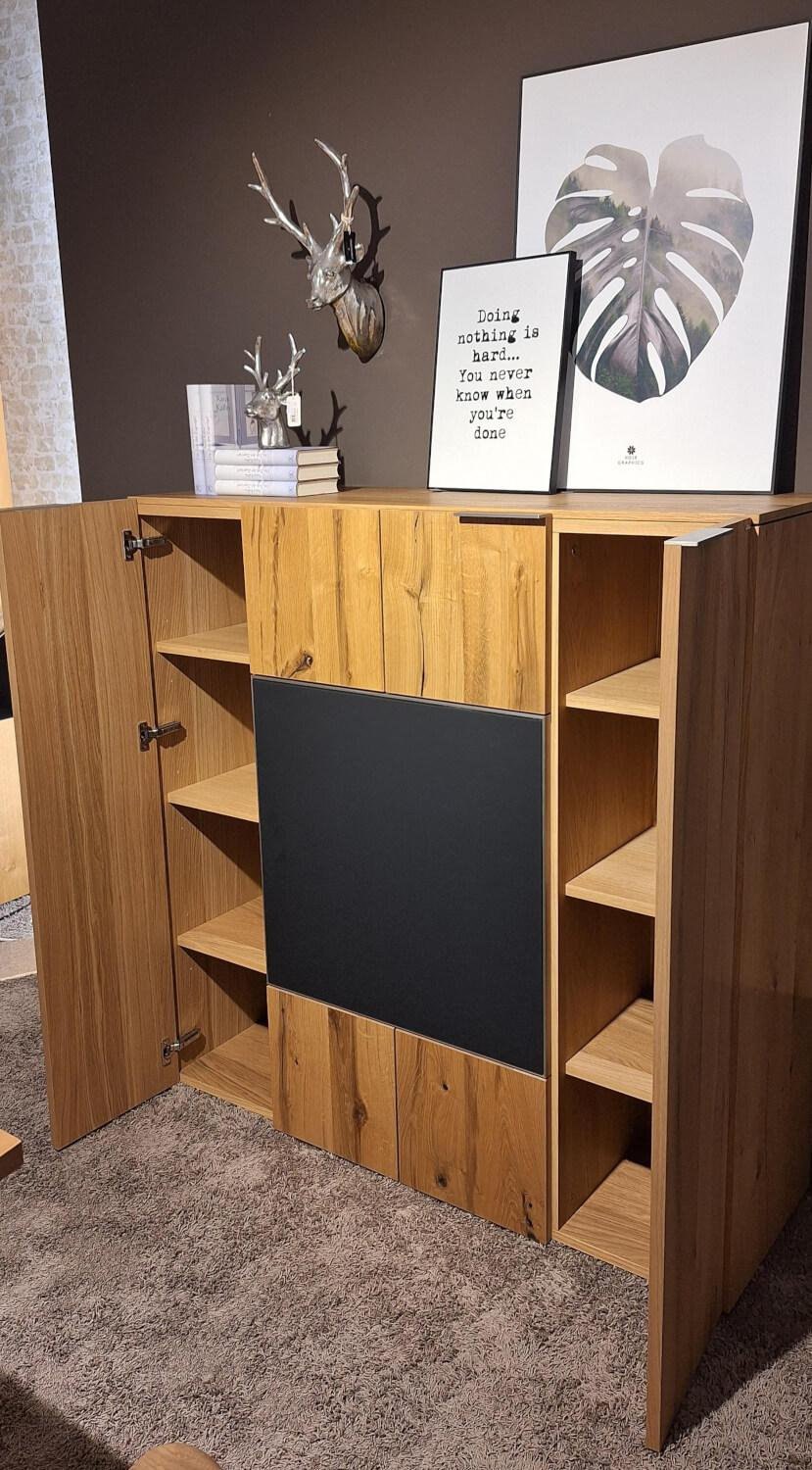 Voglauer - Highboard V-alpin Eiche Altholz Furniert Glas Anthrazit - 11