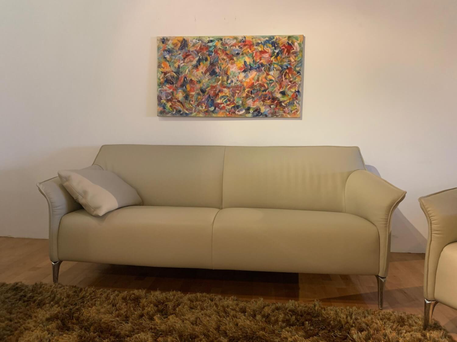 Leolux - Garnitur Mayon Leder Senso 4400 Off White 1 Sofa 2 Sessel - 2