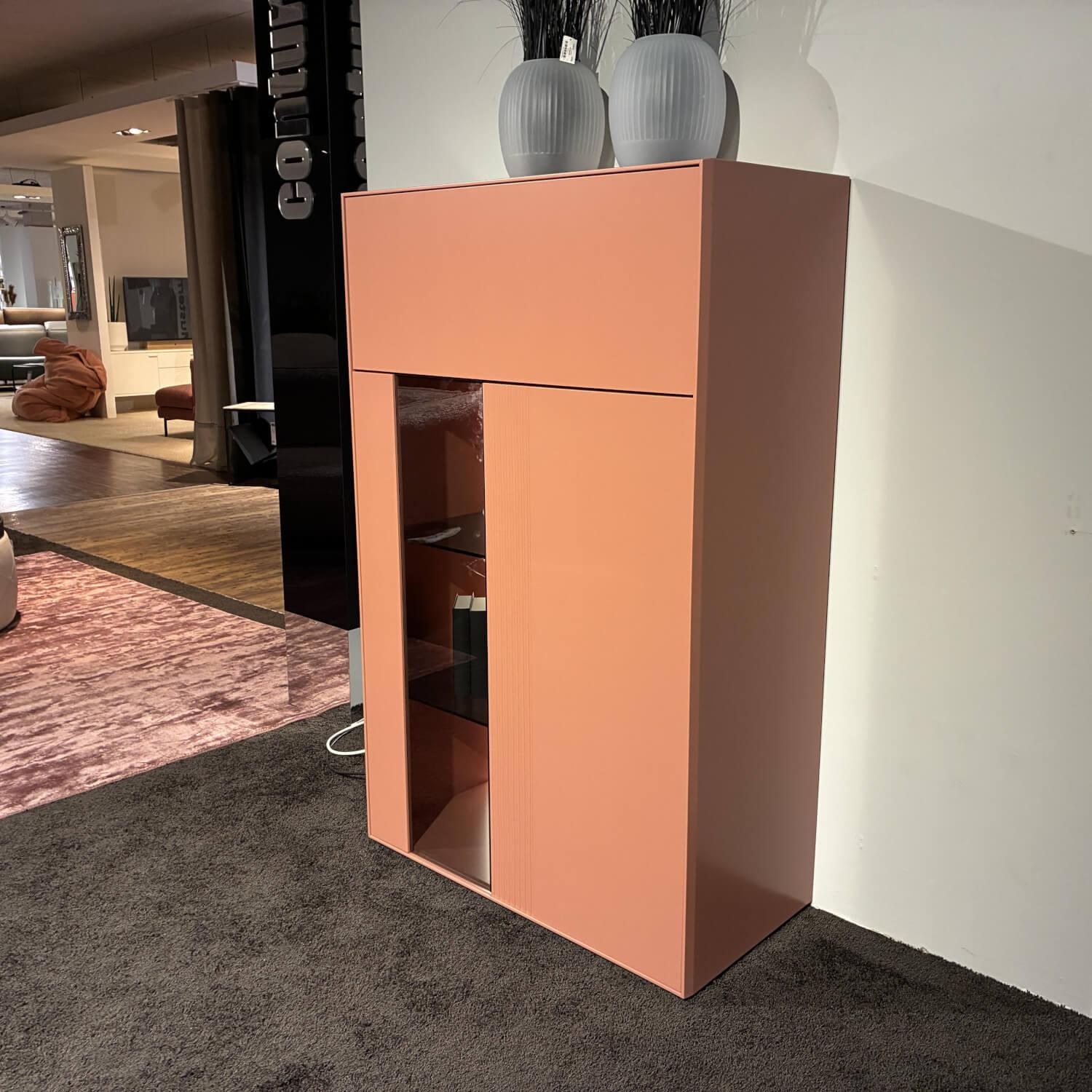 Contur - Highboard Colore V3 Lack Samtbeere Rosa Mit Rillenoptik Inklusive Einlegeböden Und Beleuchtung - 7